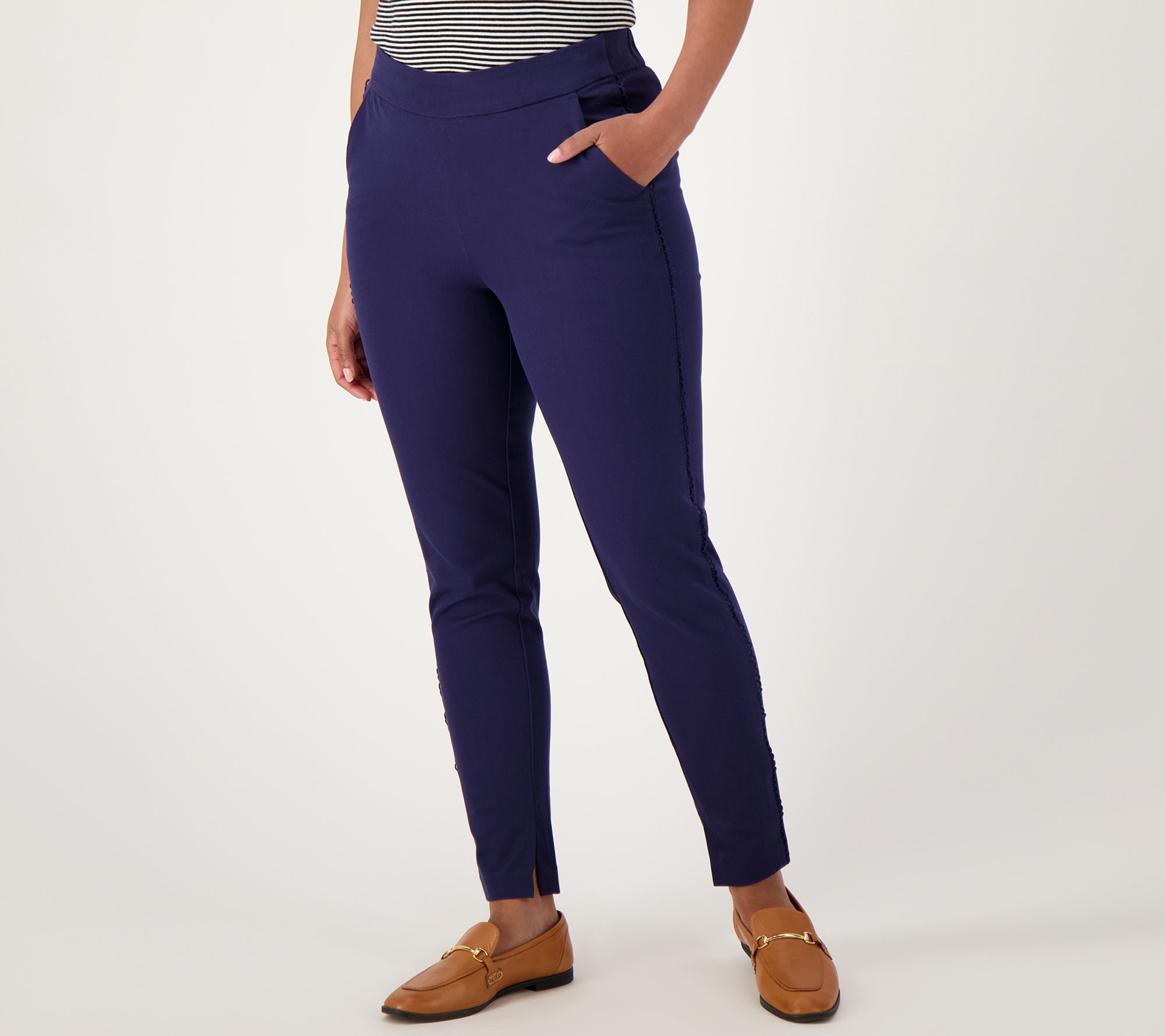 "As Is" Isaac Mizrahi Live! Regular 24/7 Stretch Slim Leg Ankle Pant