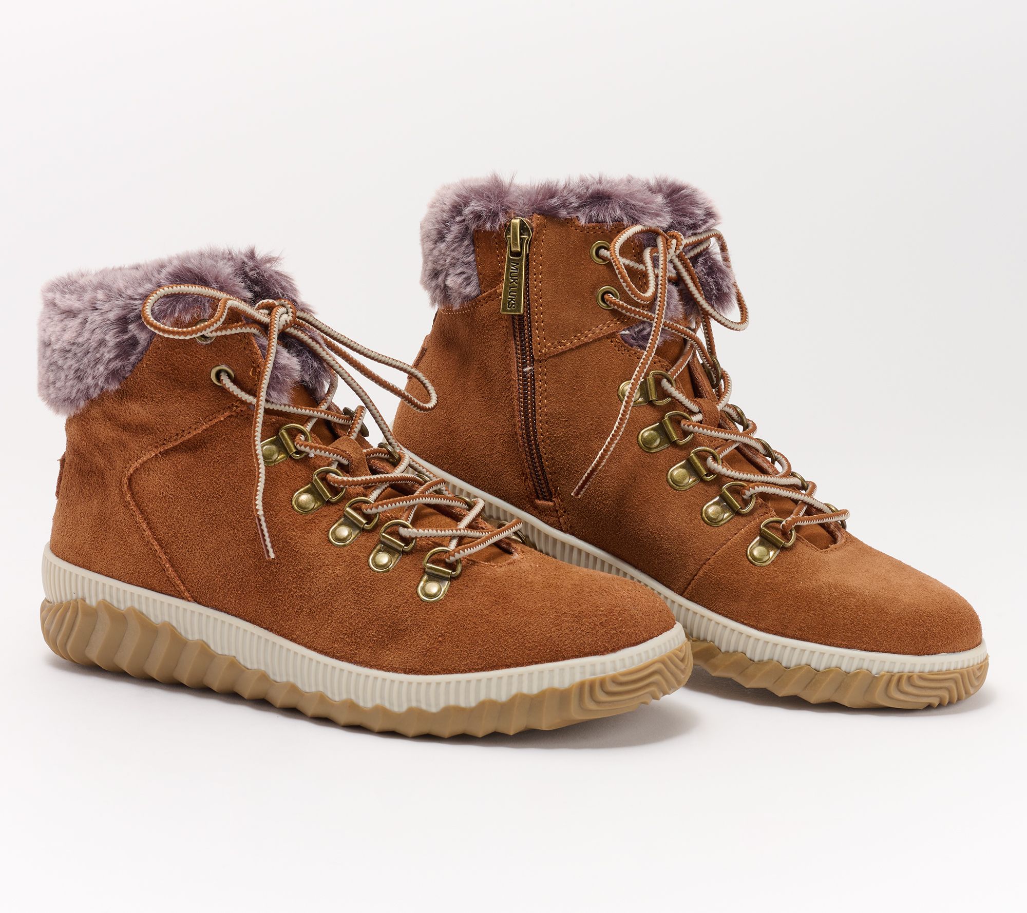 Muk Luks Suede Cuffed Winter Boots - Asher 