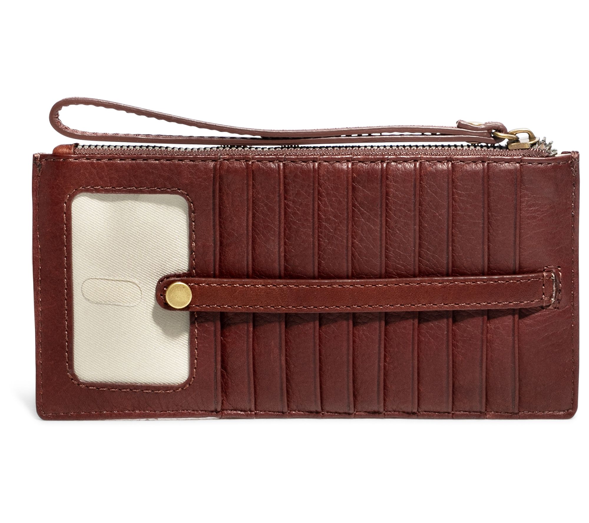 American Leather Co. Bristow CC Zip Leather Wallet Wristlet 