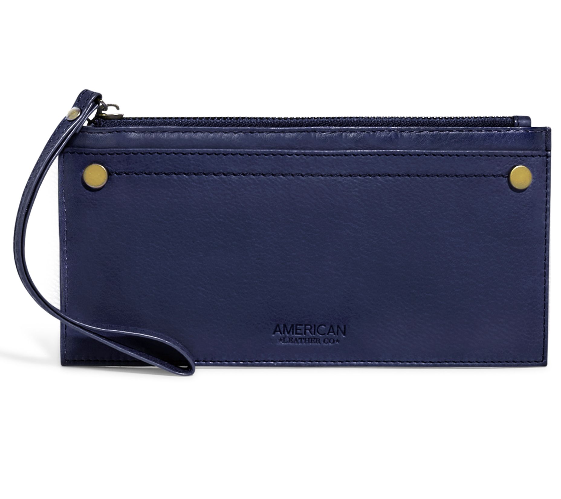 American Leather Co. Bristow CC Zip Leather Wallet Wristlet