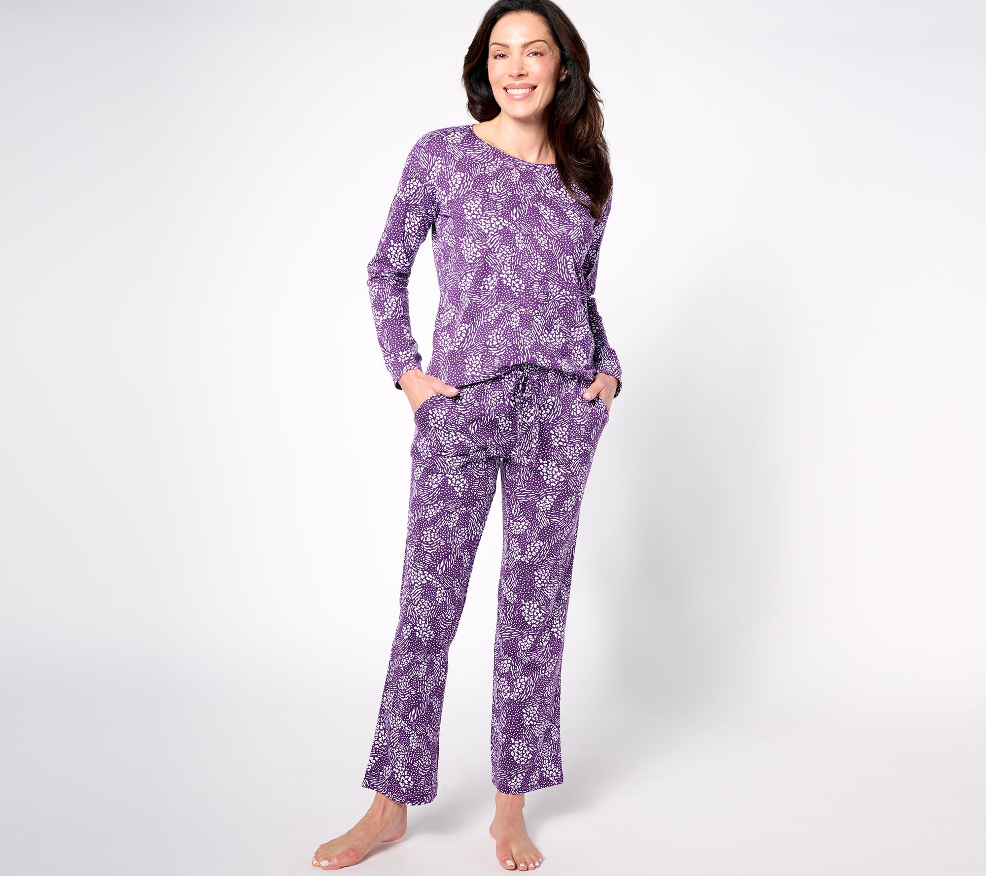 MUK LUKS Petite Ribbed & Cloud Knit 3 - Piece Lounge Set 