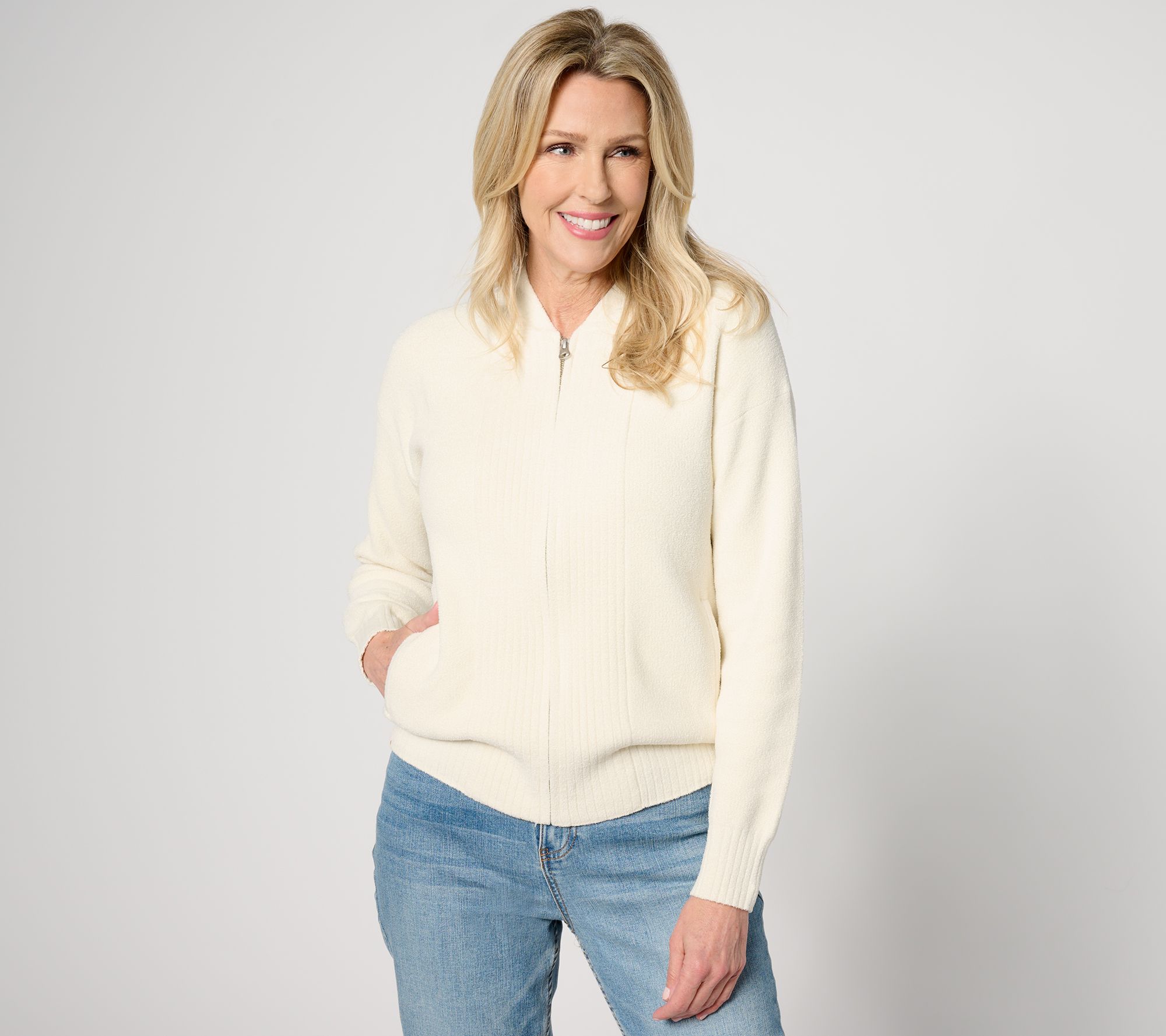 Barefoot Dreams CozyChic Ultra Lite Rib Panel Bomber