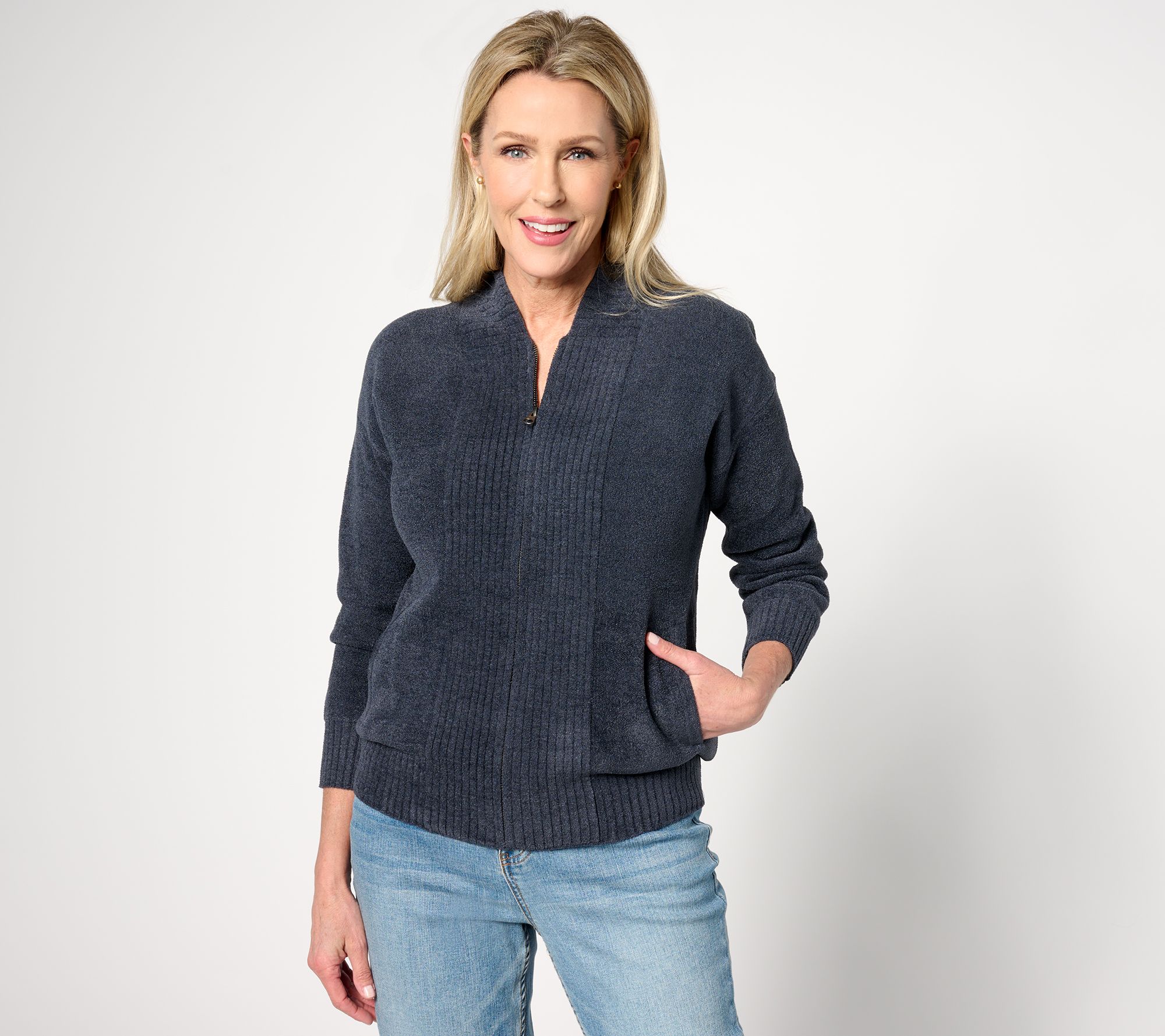 Barefoot Dreams CozyChic Ultra Lite Rib Panel Bomber