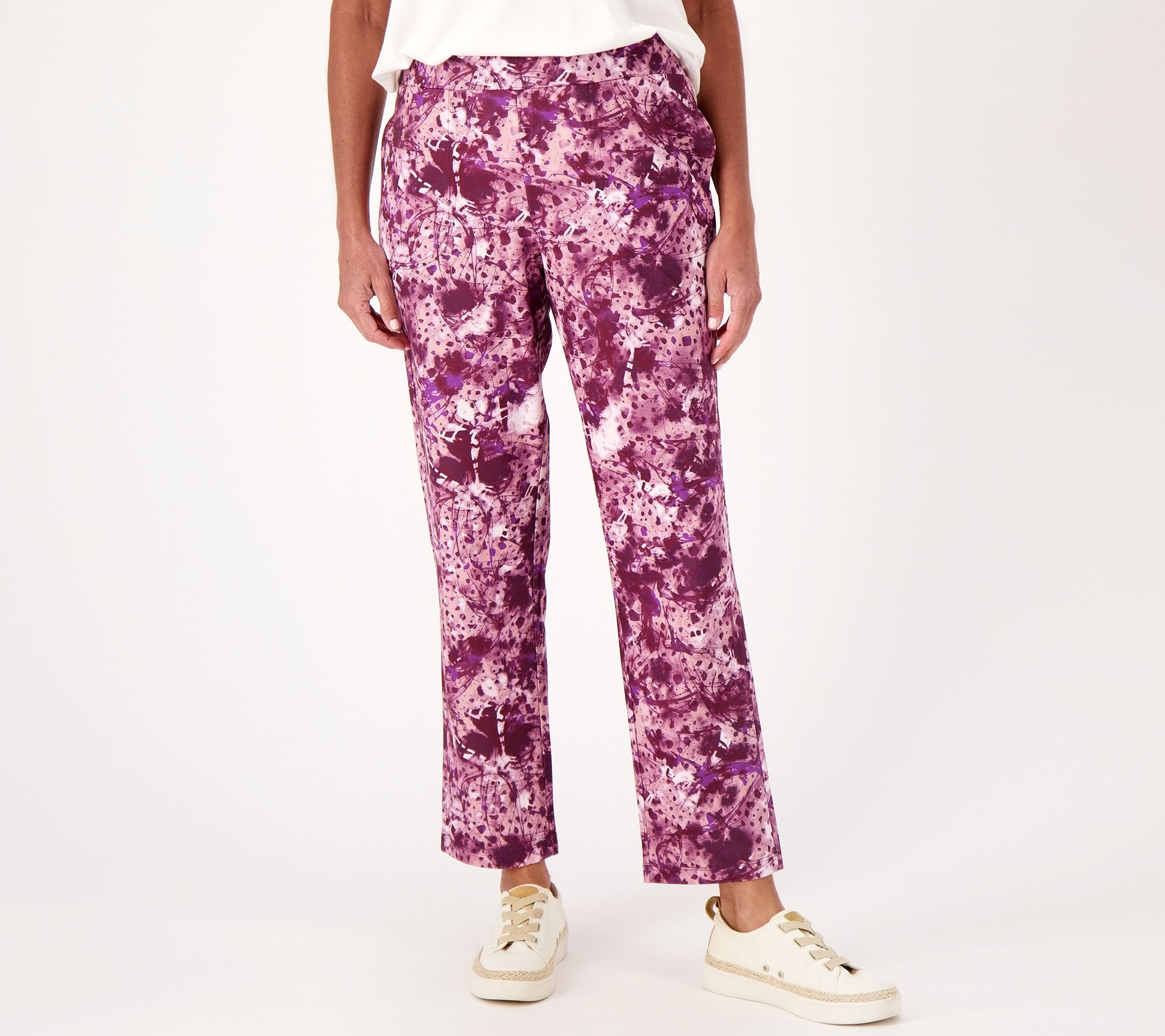 "As Is" LOGO Lounge by Lori Goldstein Abstract Print Straight Pants
