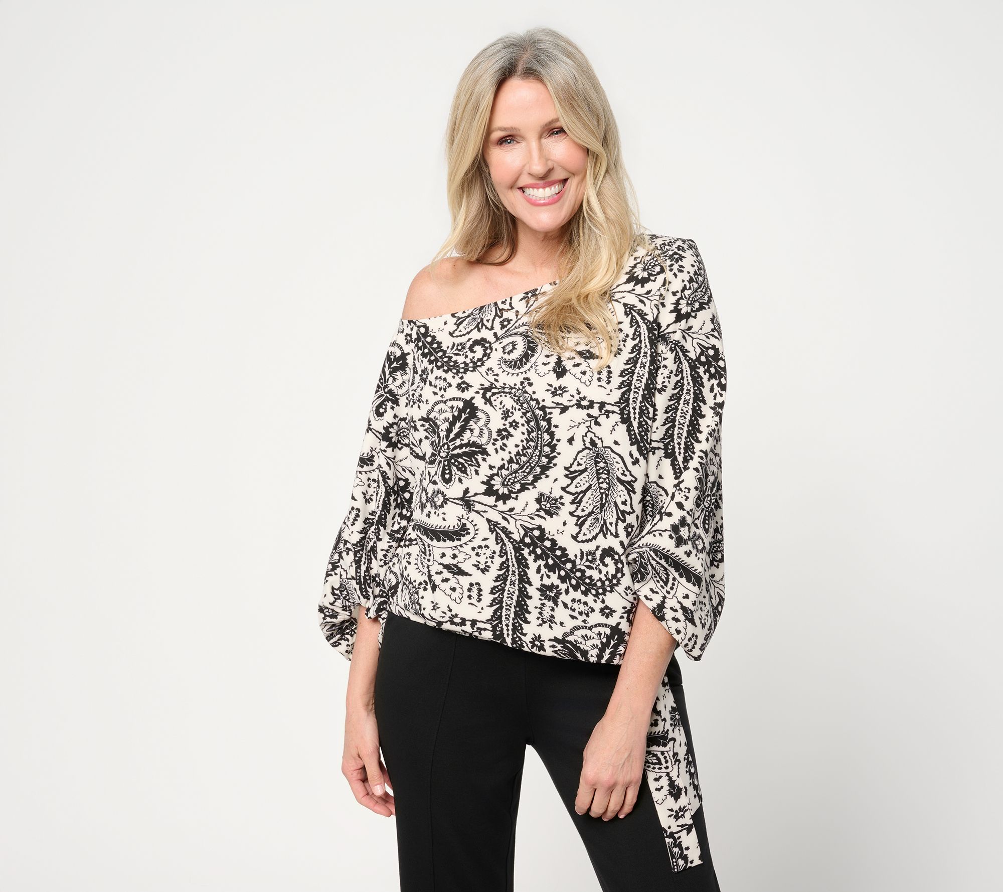 BEAUTIFUL by Lawrence Zarian Off-Shoulder Dolman Sleeve Top
