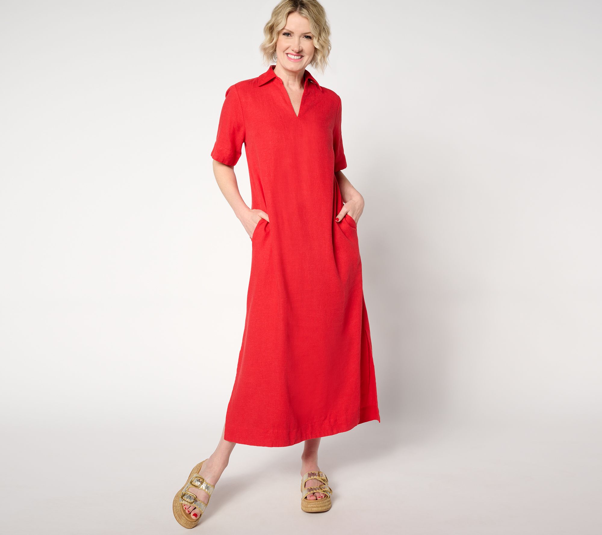 BEAUTIFUL by Lawrence Zarian Petite Linen Blend Maxi Dress