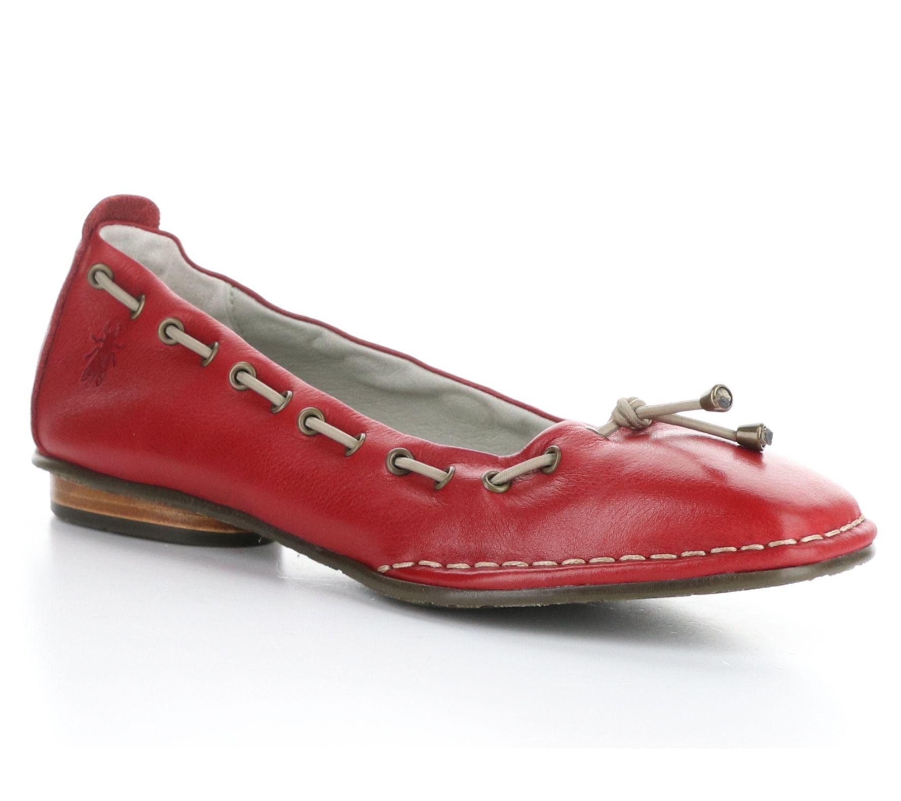 Fly London Leather Square-Toe Ballet Flats - Bapi