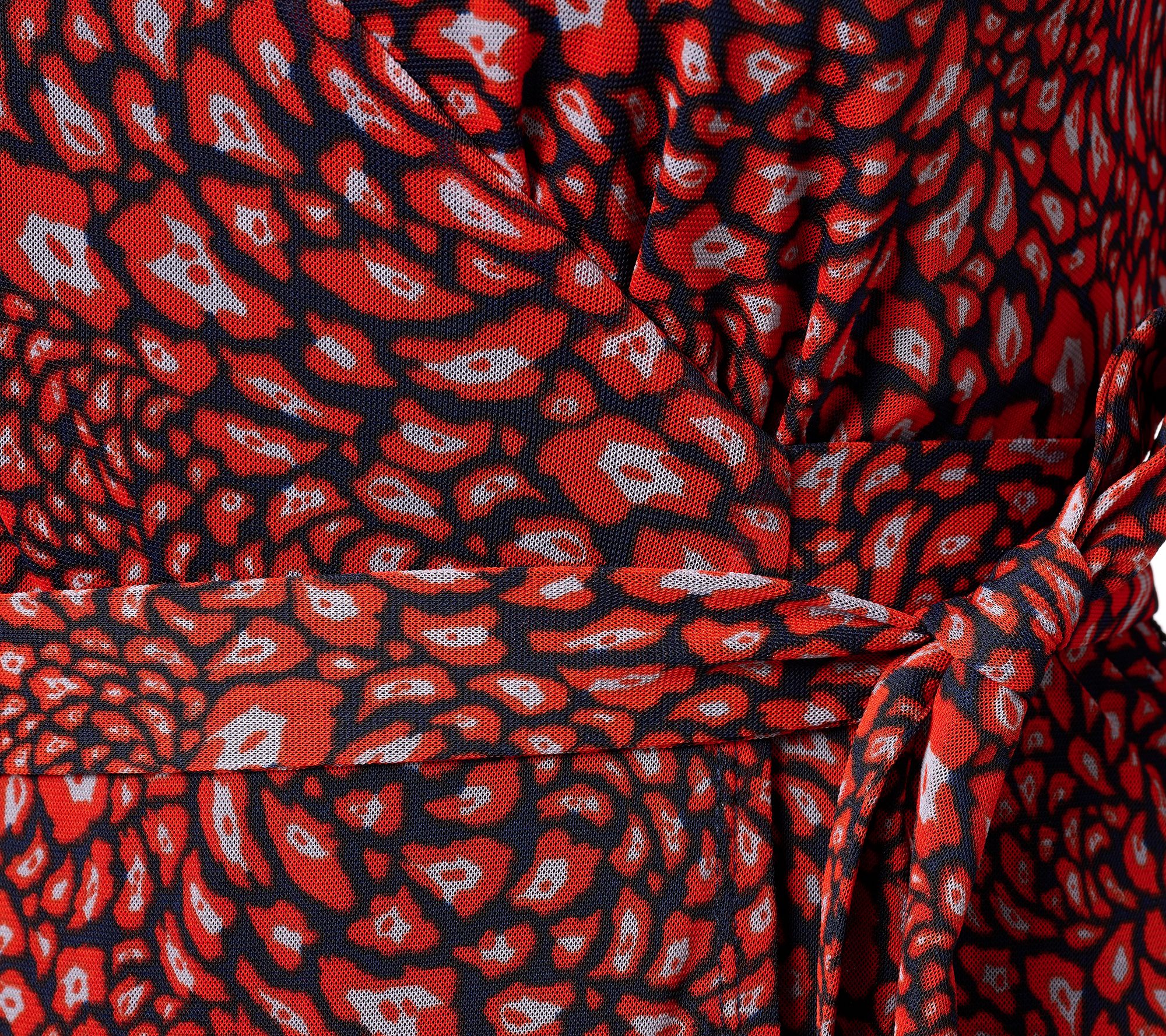 Chemise Tunique Rouge Susan Graver Avec Cravate Intégrée - Taille M Manches Longues, Occasion Très Bon état