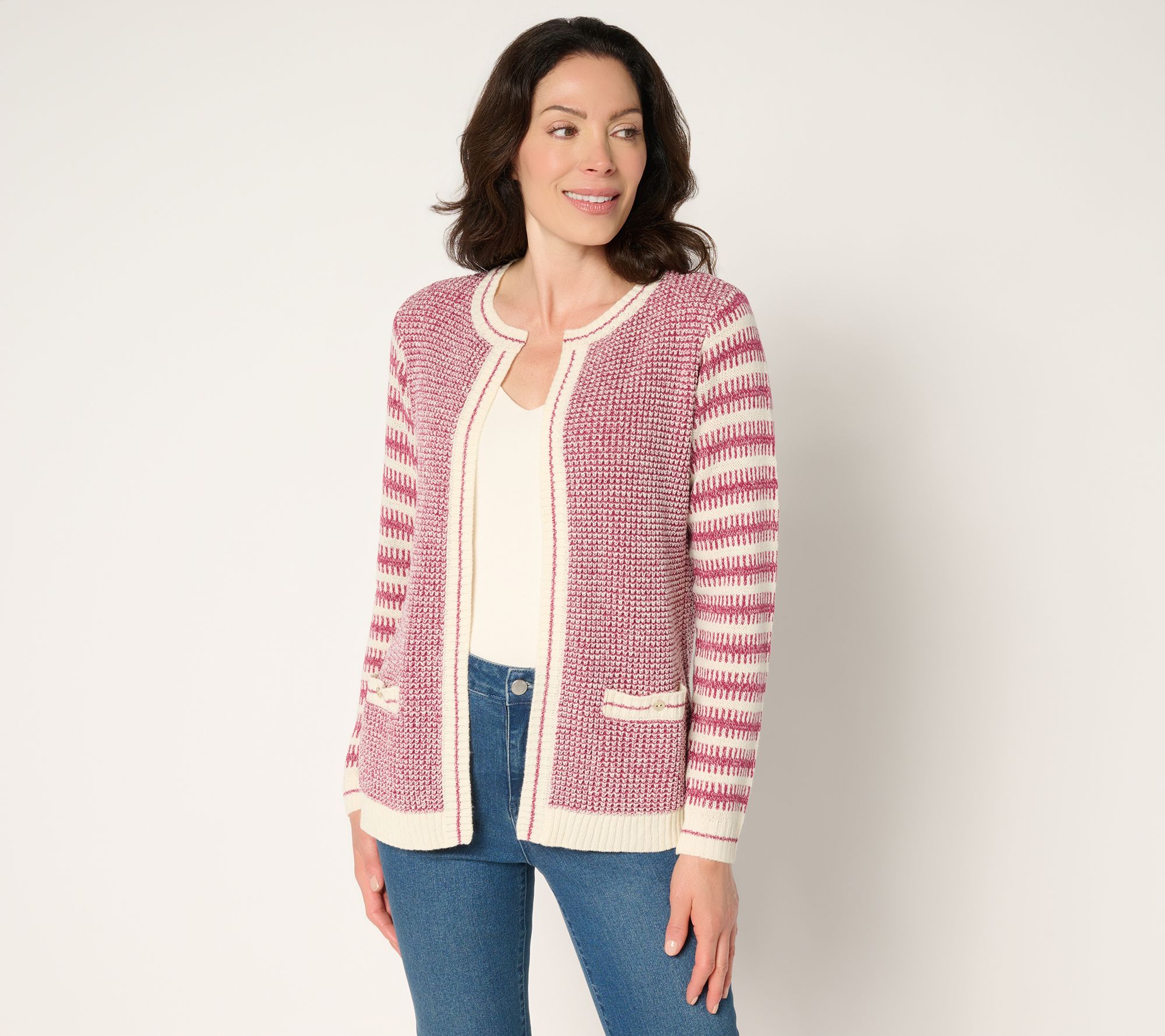 Susan Graver Chic Open Front Sweater Jacket