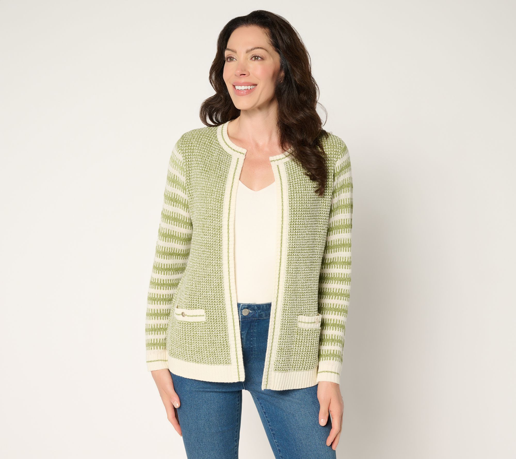 Susan Graver Chic Open Front Sweater Jacket