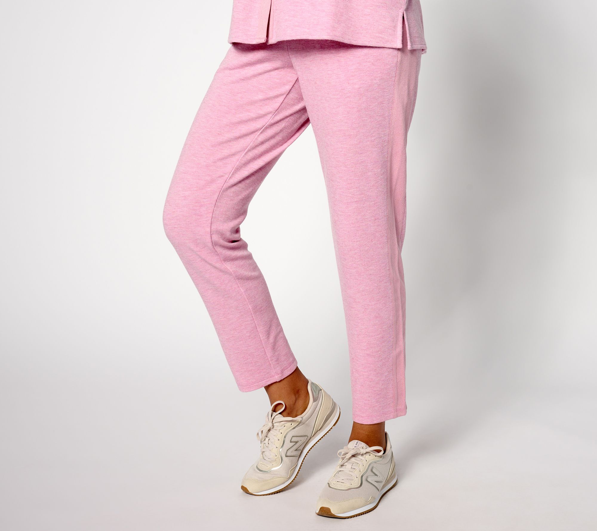 "As Is" Isaac Mizrahi Live! Regular Soho Slim Knit Pants w/ Rib Panel