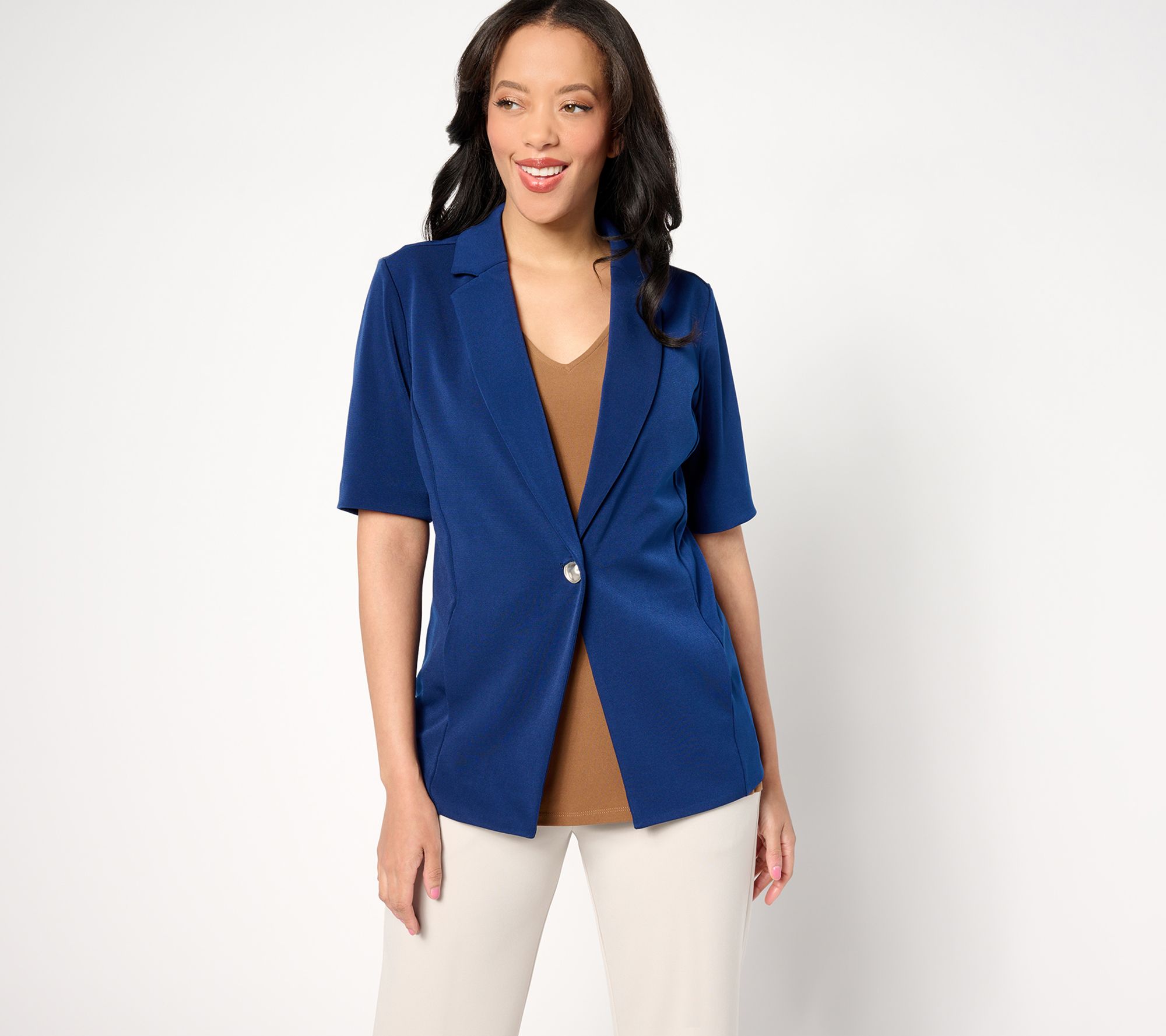 "As Is" GRAVER Susan Graver LK Fusion Cutaway Hem Blazer