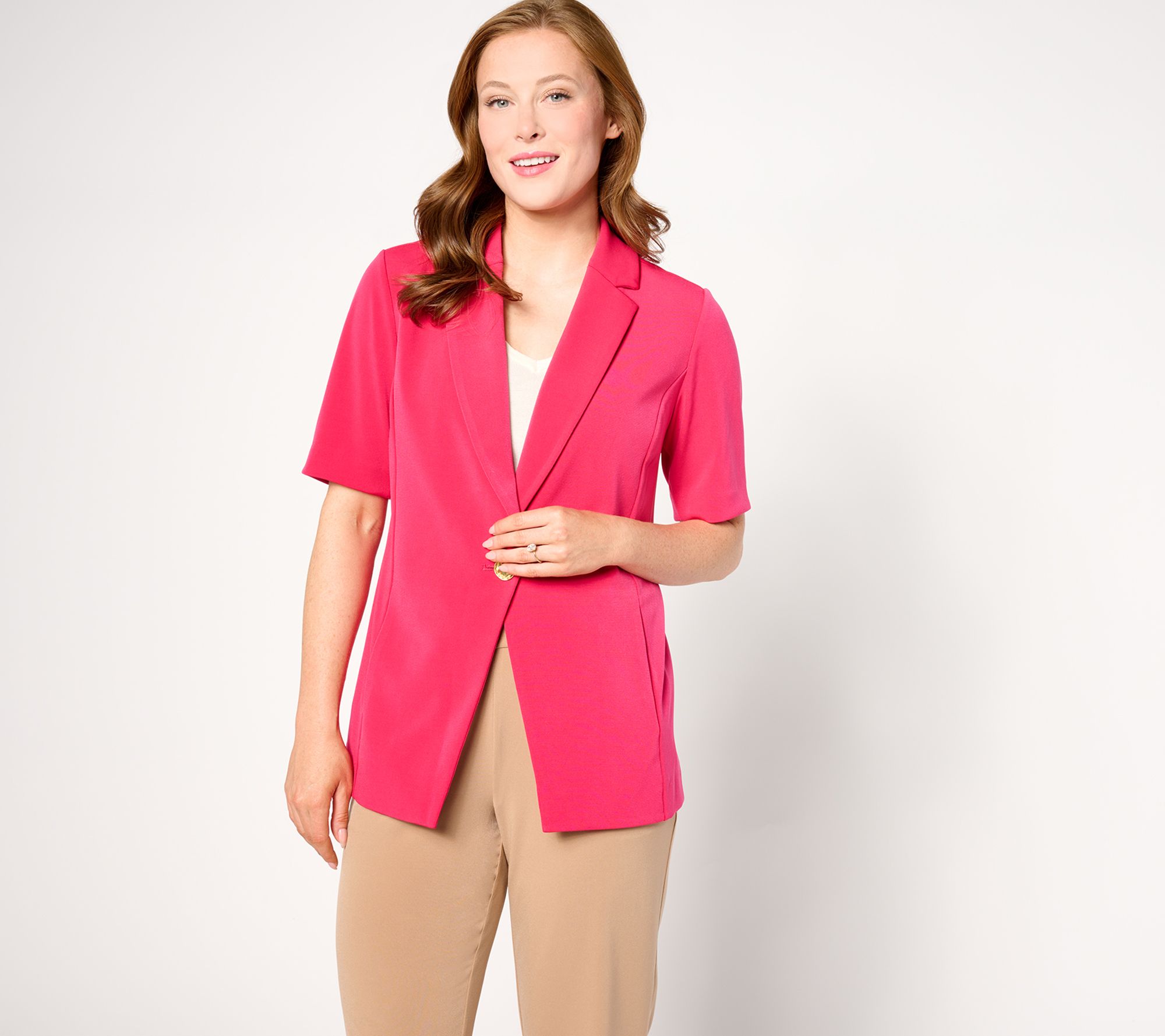 "As Is" GRAVER Susan Graver LK Fusion Cutaway Hem Blazer