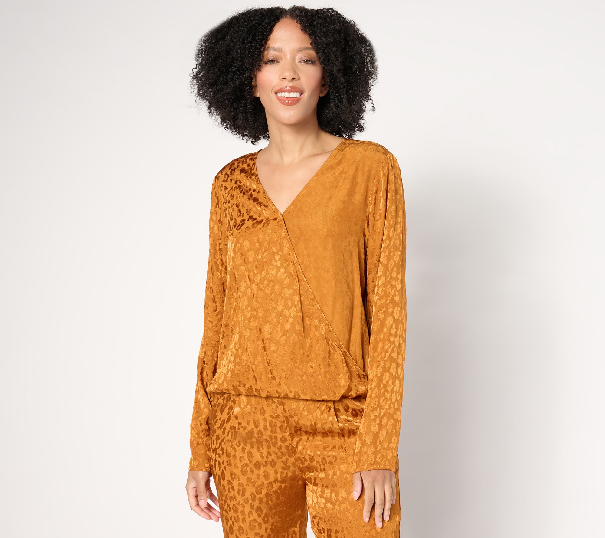 by Stacy London Drapey Jacquard Twist Front Top