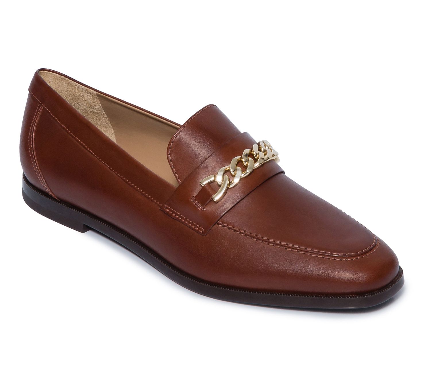 Bernardo Leather Chain Detail Loafers- Zephyr