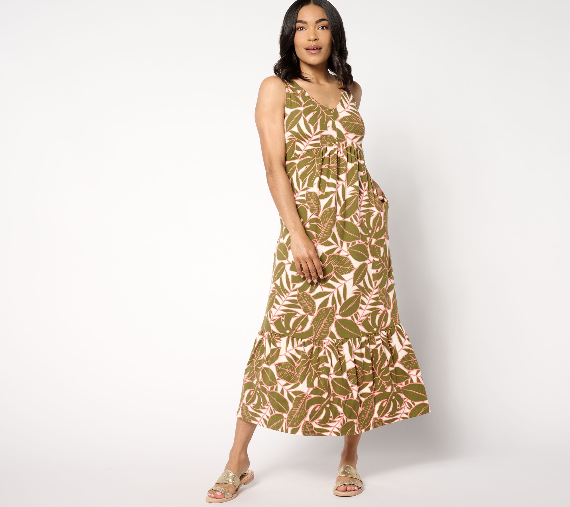 "As Is" Cuddl Duds Flexwear V-Neck Maxi Dress