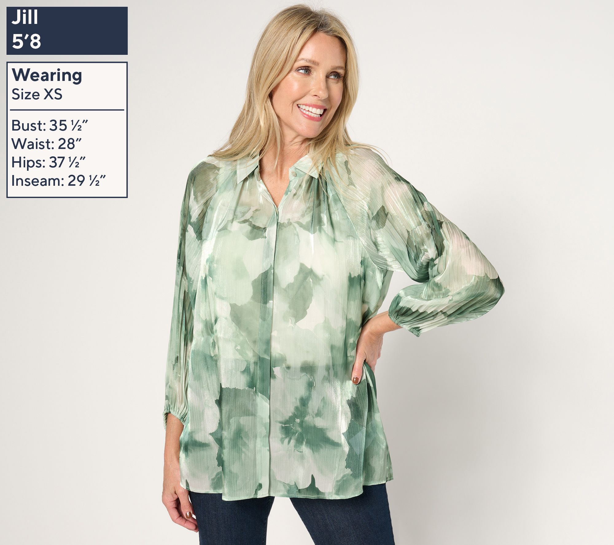 Susan Graver Occasions Printed Sheer Woven Tunic - QVC.com
