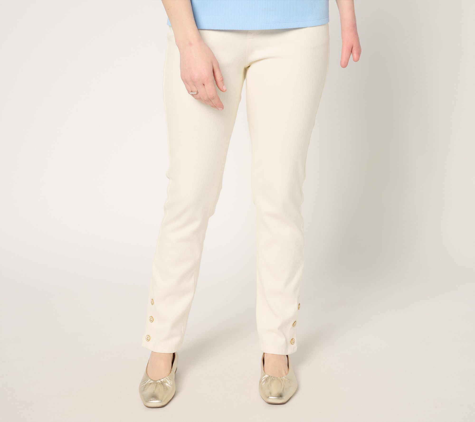 Isaac Mizrahi Live! Regular Knit Denim Straight Leg Jeans