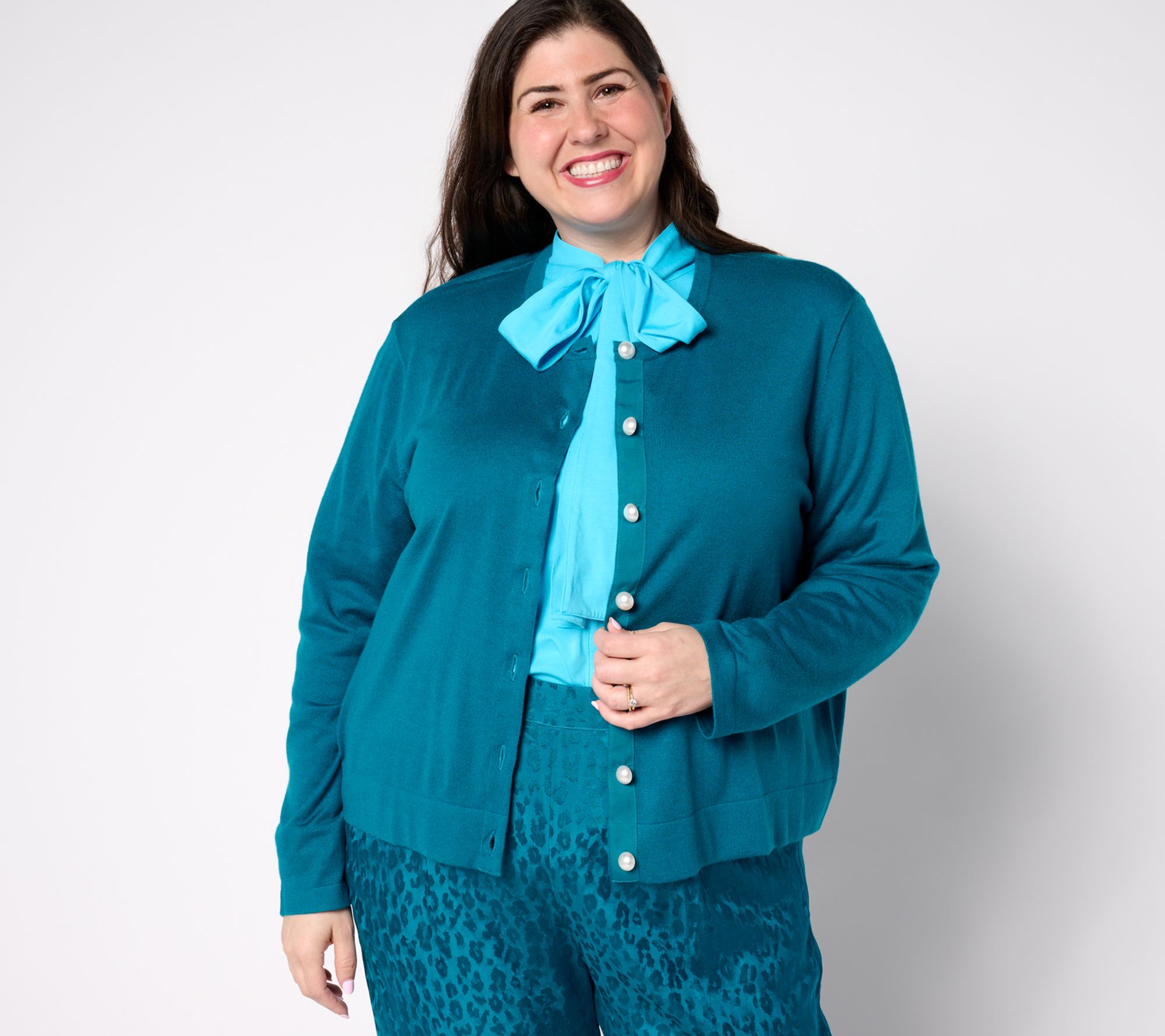 "As Is" by Stacy London Cardigan with Novelty Buttons - QVC.com