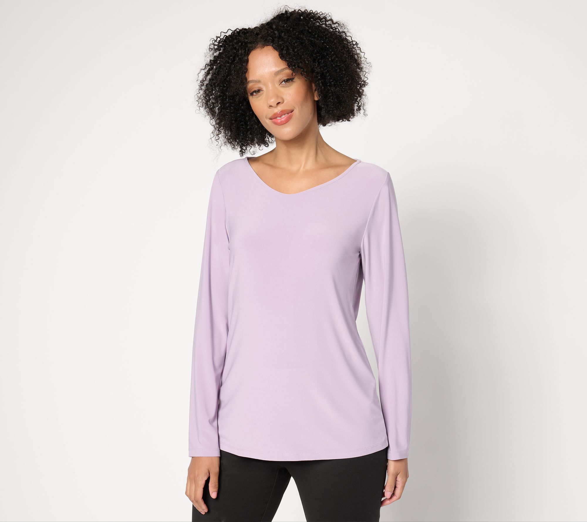 "As Is" Dennis Basso Italia Knit Top with Voop Neckline