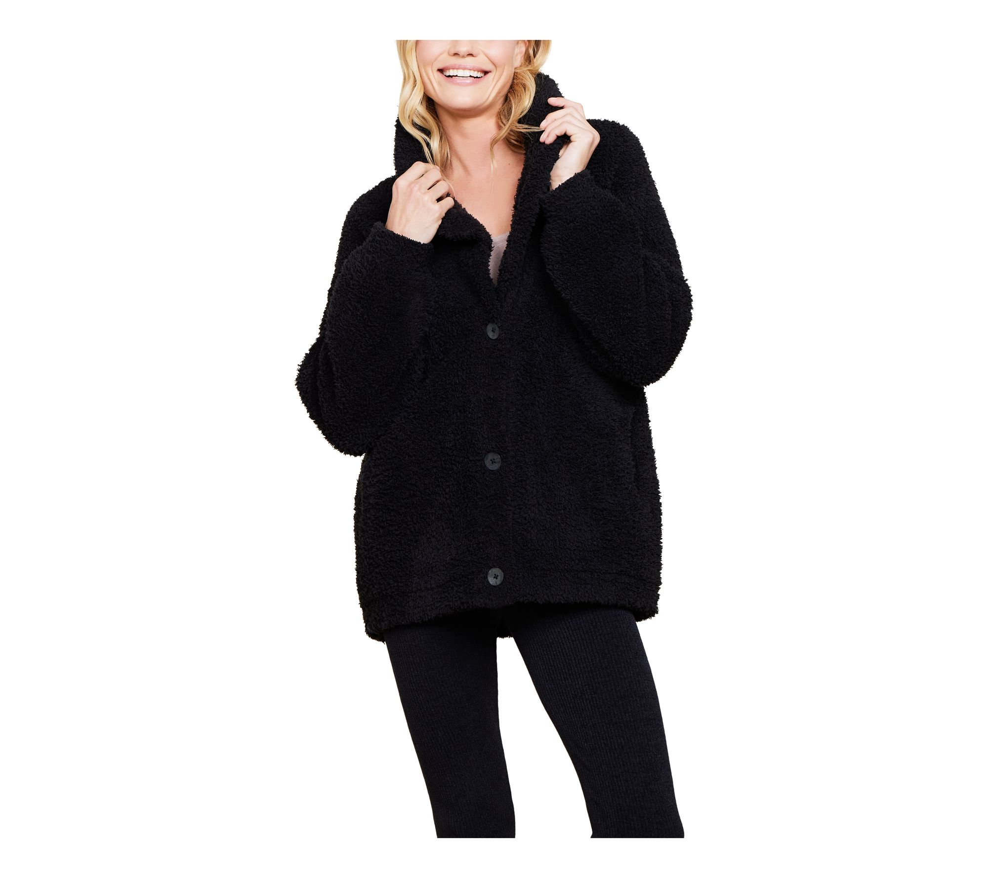 Barefoot Dreams CozyChic Shearling Buttoned Jac ket