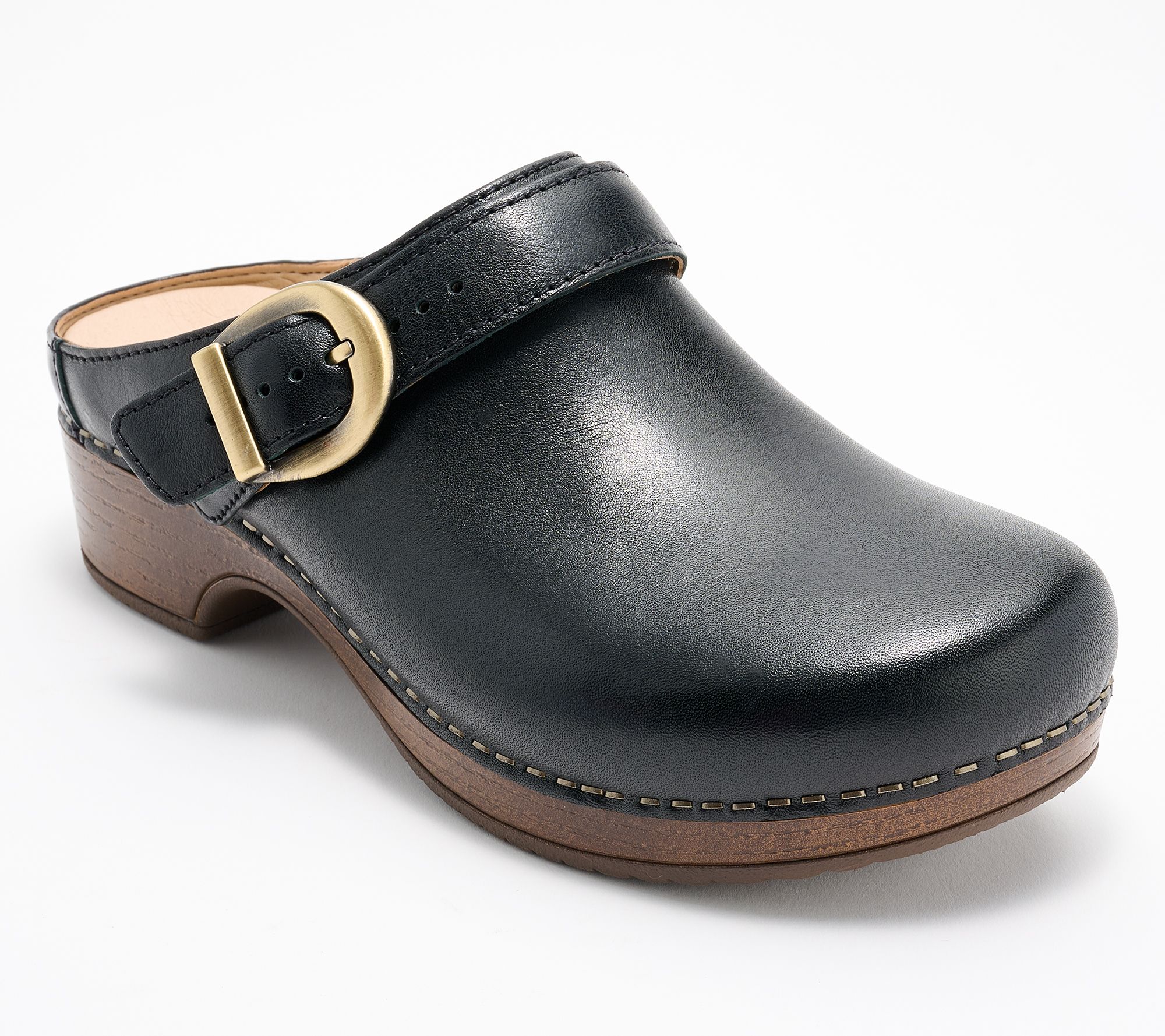 "As Is" Dansko Leather Swivel Strap Clogs - Baylor