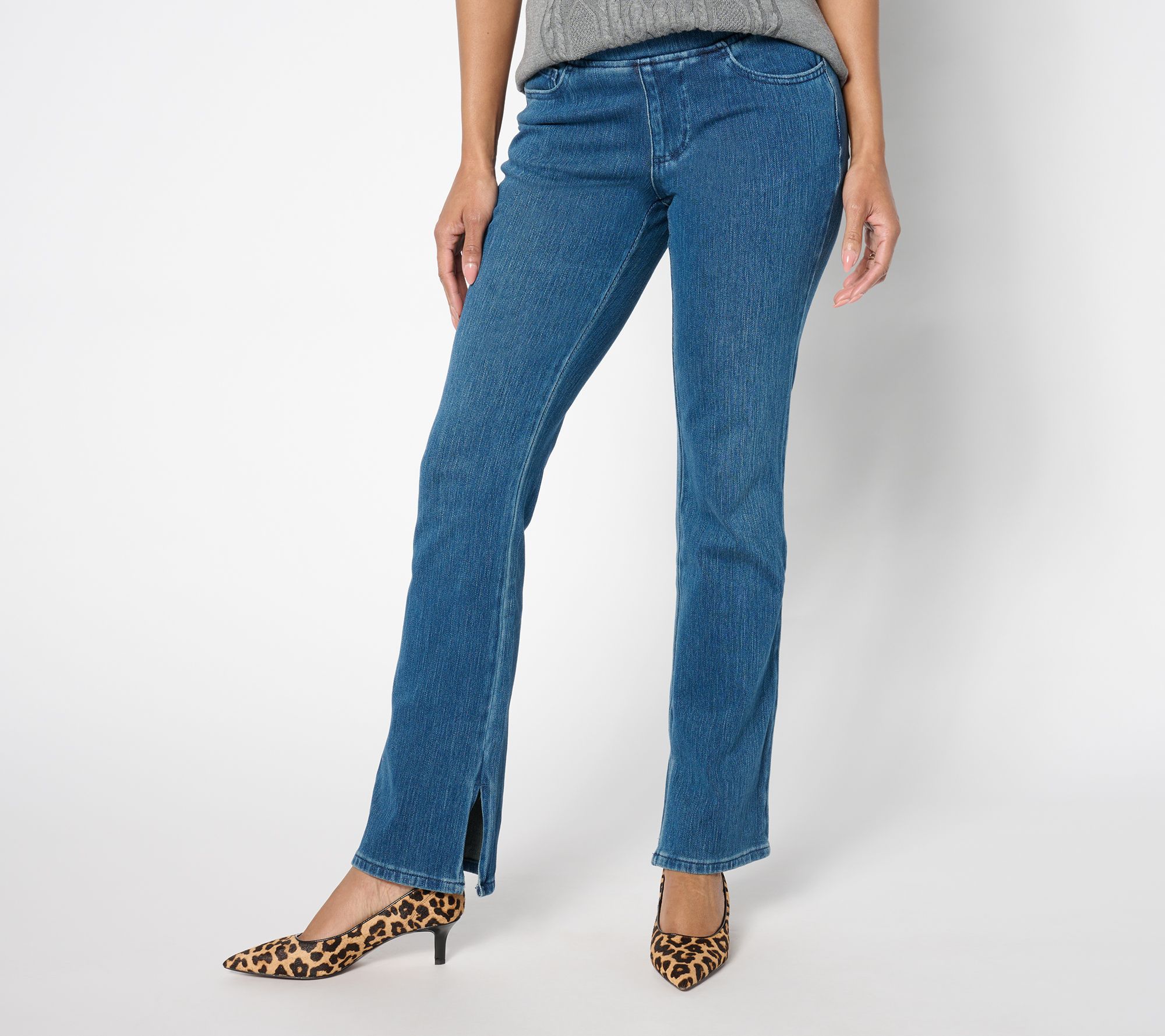 "As Is" Belle by Kim Gravel Tall Flexibelle Kickity Split Boot Cut Jean