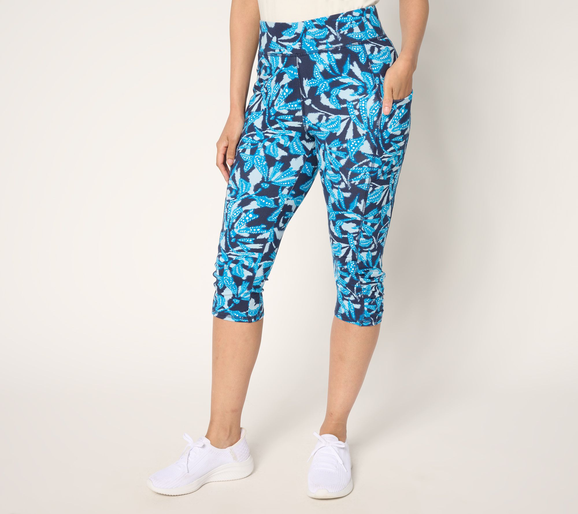 Denim & Co. Active Regular Duo Stretch Skimmer with Ruched Hem