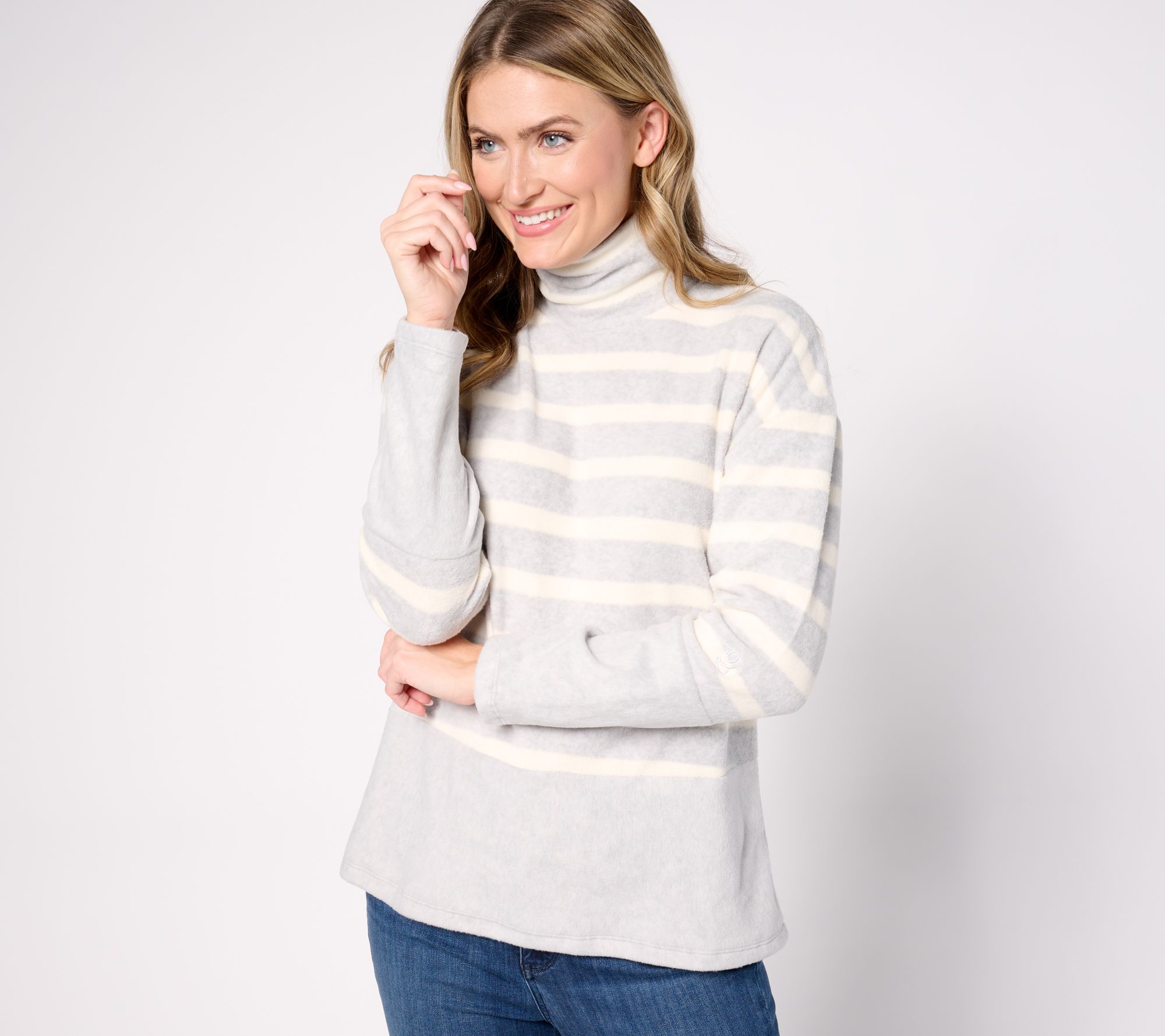 "As Is" Cuddl Duds Fleecewear with Stretch Turtle Neck Pullover