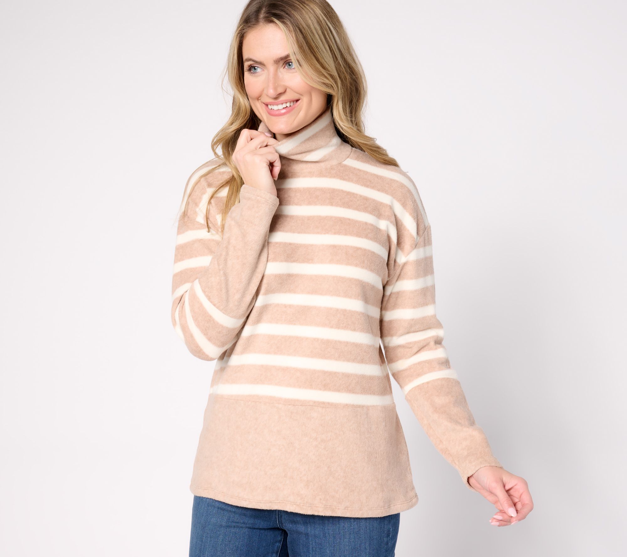 "As Is" Cuddl Duds Fleecewear with Stretch Turtle Neck Pullover