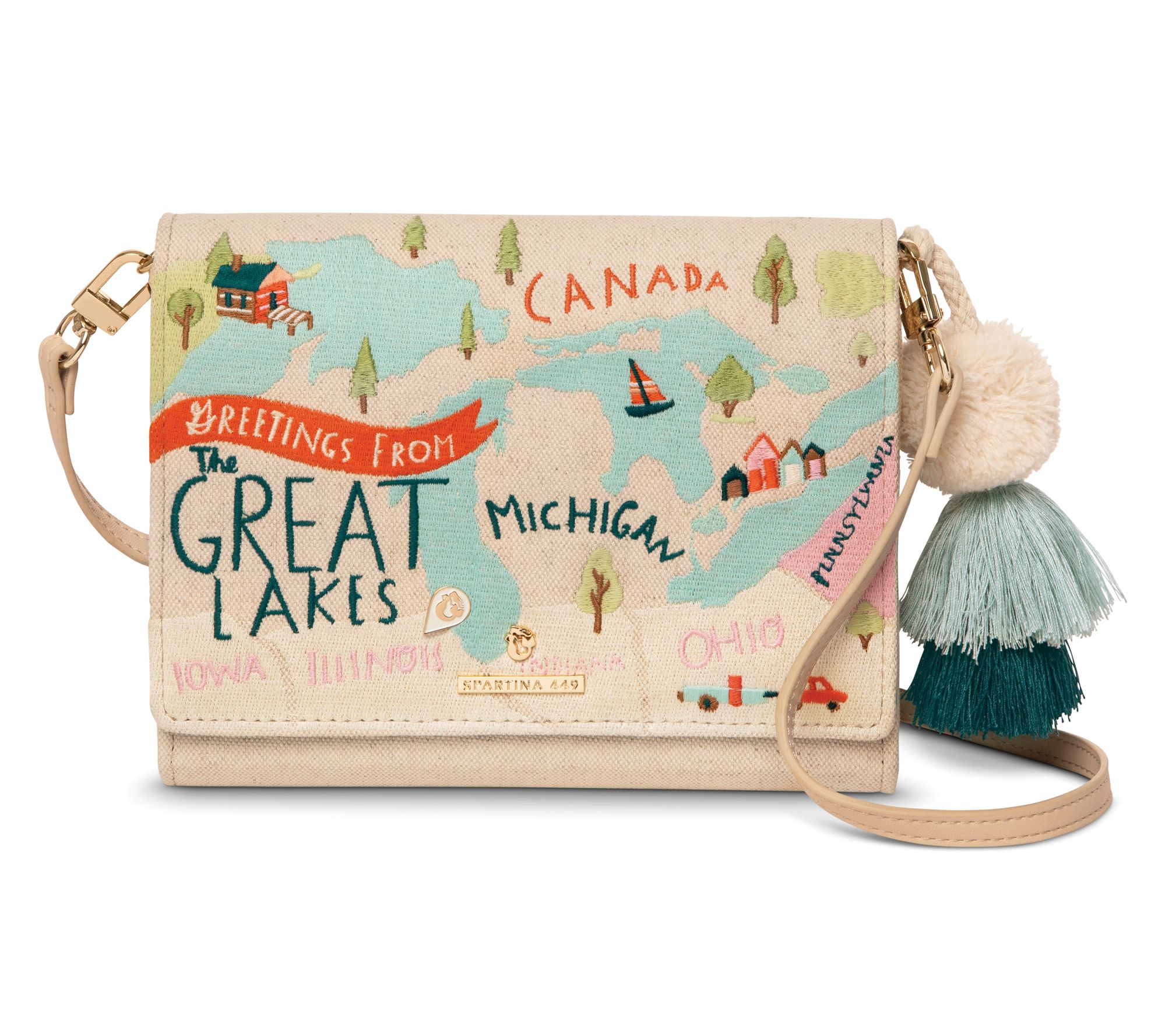 Spartina 449 Greetings From Embroidered Convertible Crossbody