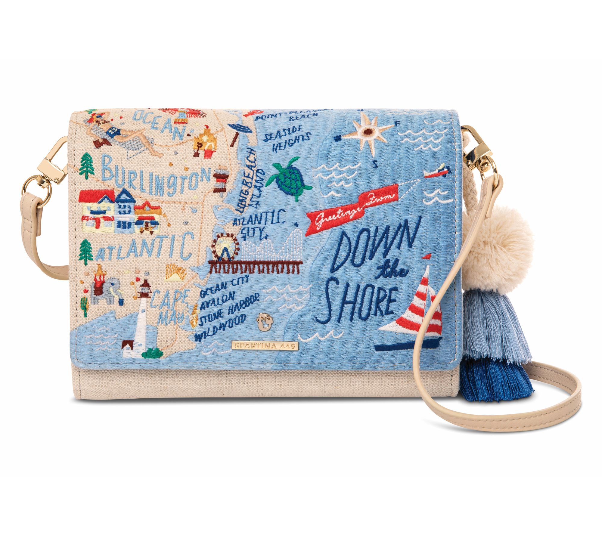 Spartina 449 Greetings From Embroidered Convertible Crossbody