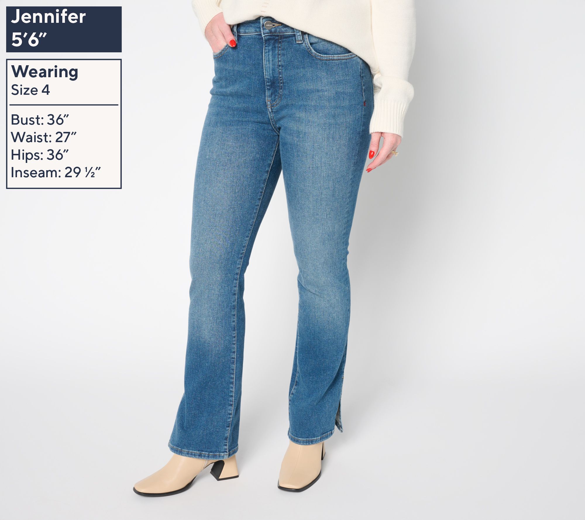 Warp & Weft AMA Jet-Set Stretch Slim Boot-Cut Jeans with