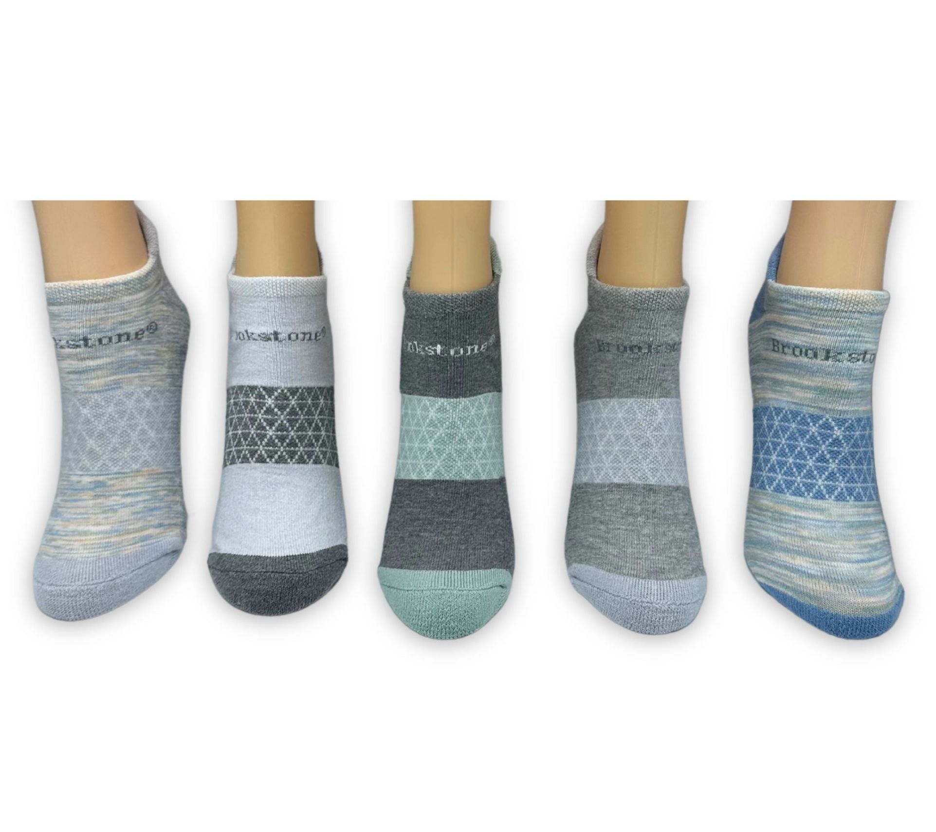 Brookstone Ladies' Set of 5 No-Show Socks with Arch Support