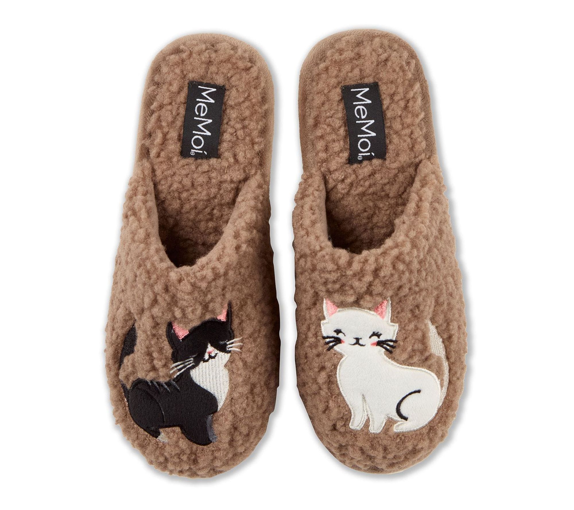  Memoi Women's More Kittens Meow Hard Bottom Plush Slippers