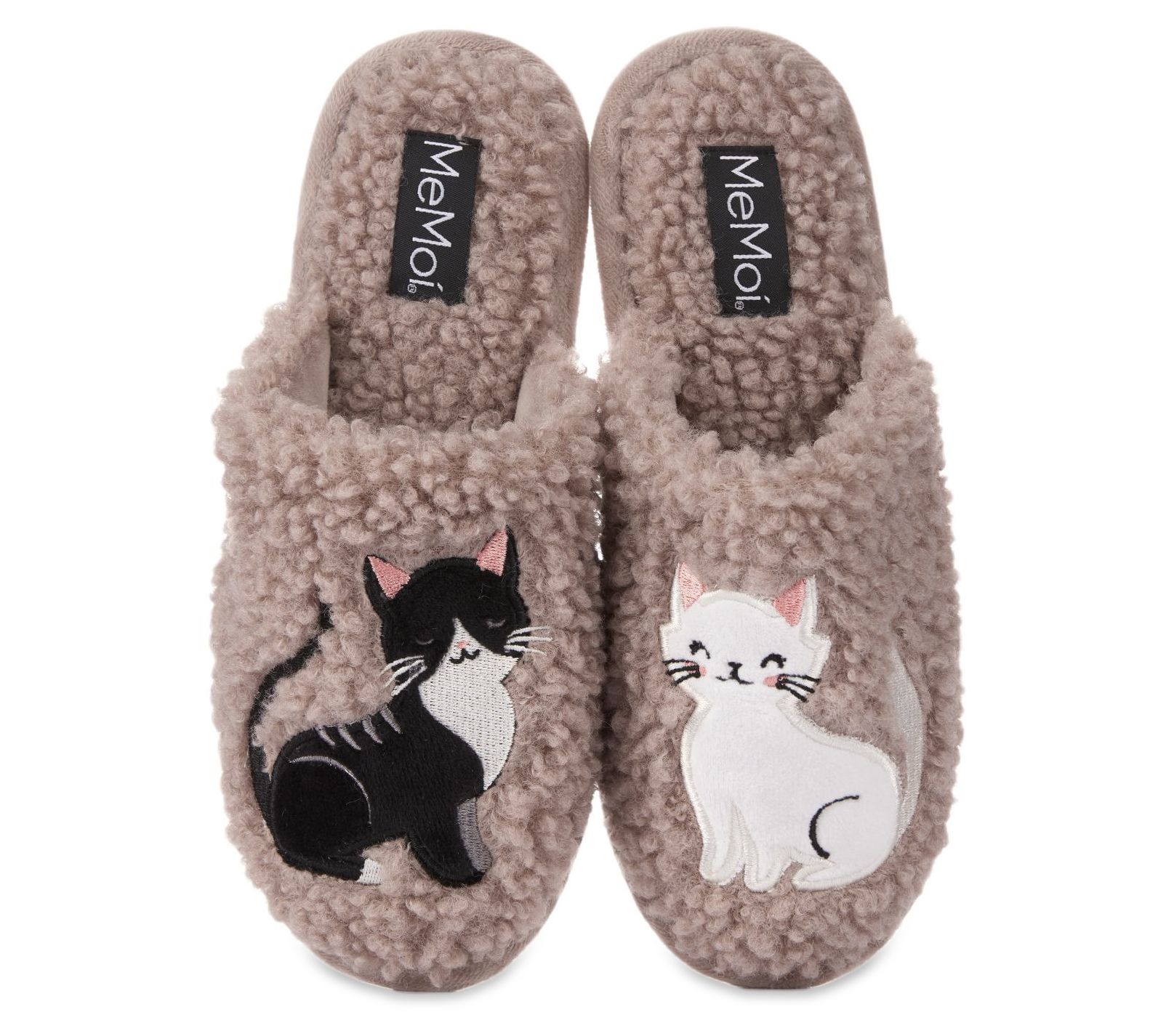 Memoi Women's More Kittens Meow Hard Bottom Plush Slippers