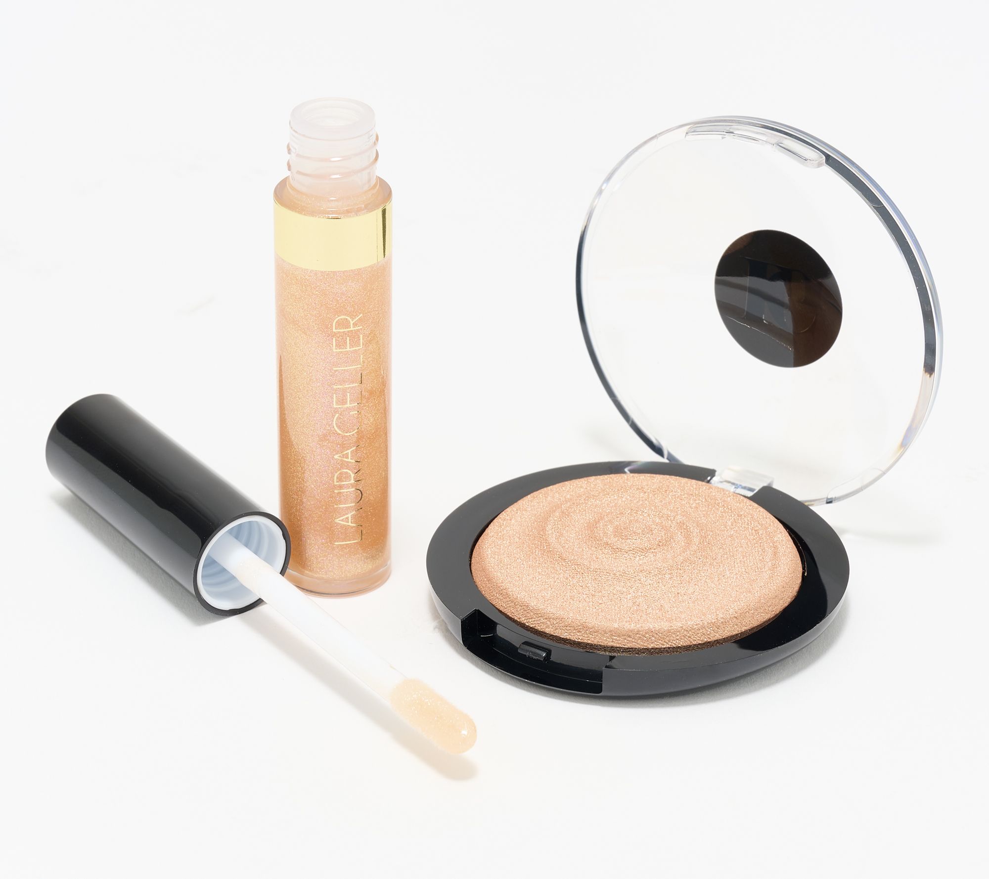 Laura Geller Gelato Baked Highlighter with Lip Gloss