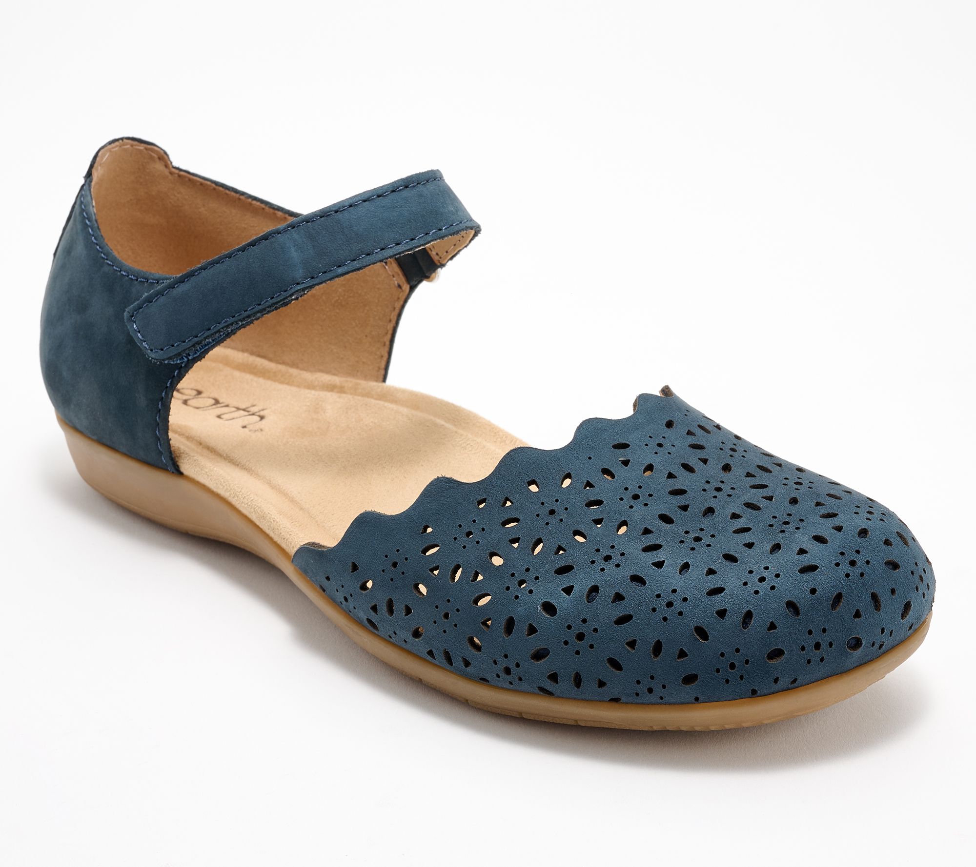 "As Is" Earth Leather Perforated Mary Janes- Brynn