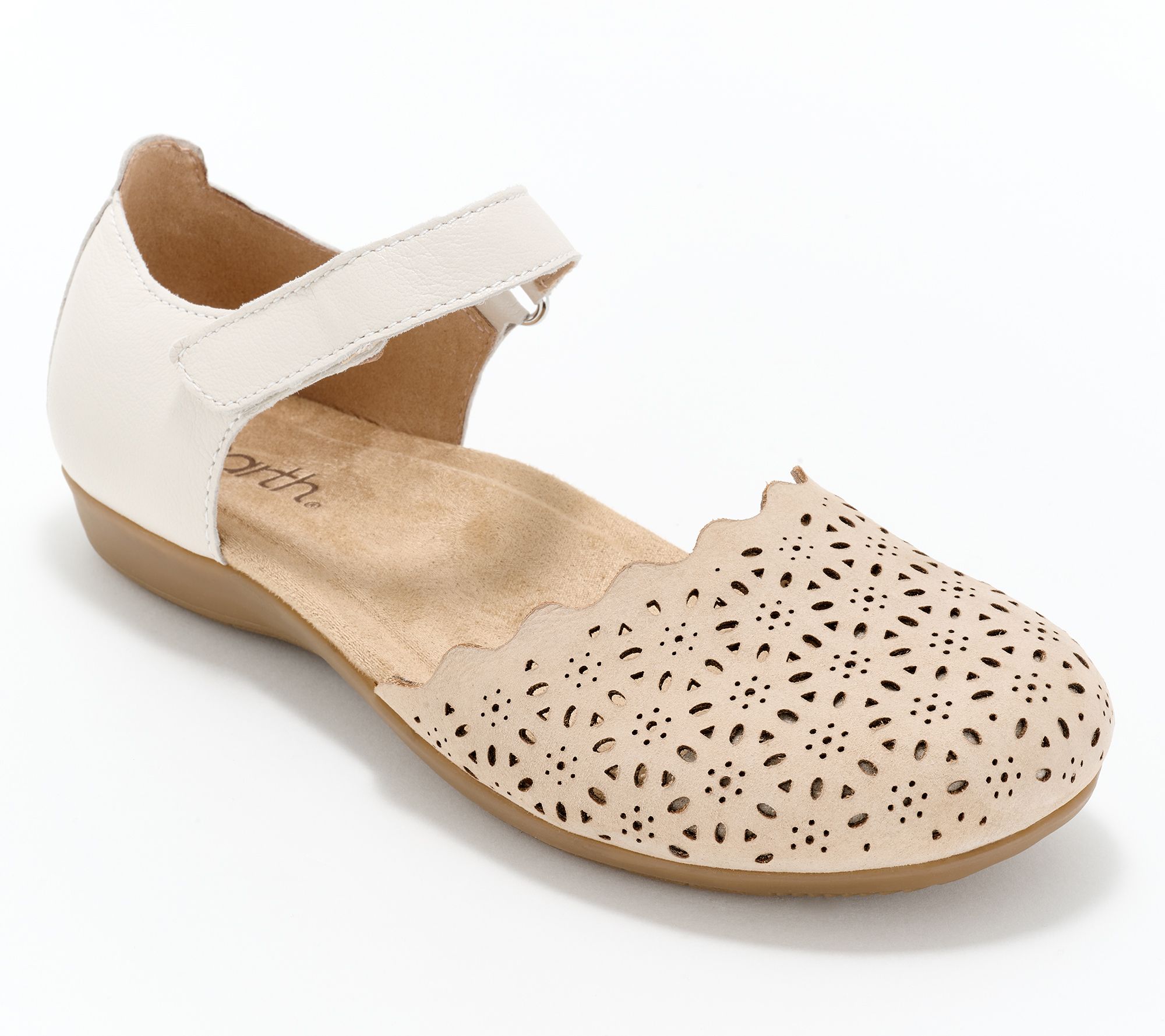 "As Is" Earth Leather Perforated Mary Janes- Brynn