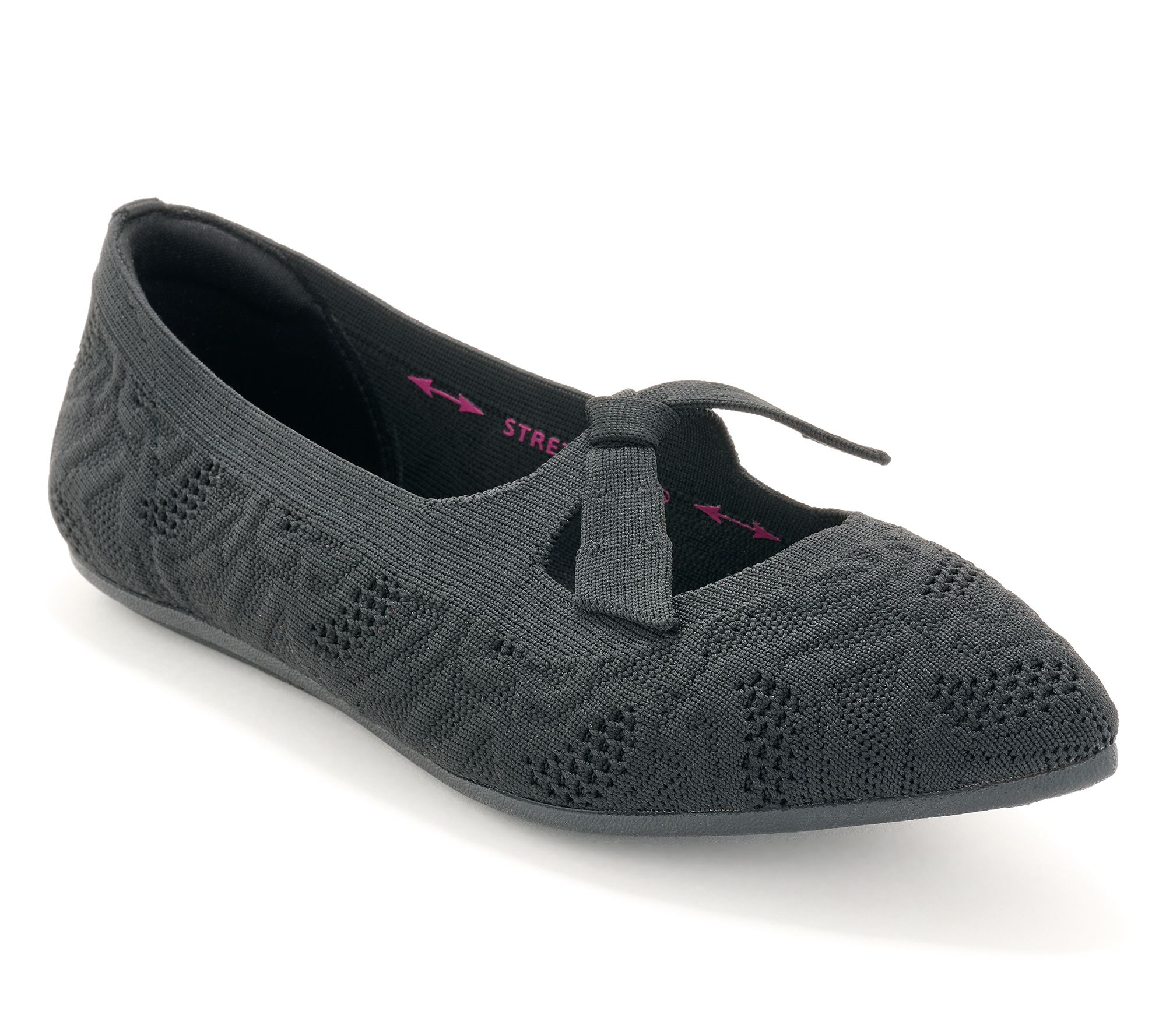 "As Is" Skechers Cleo Point Textured Knit RibbonKnot Flats-Lady Love
