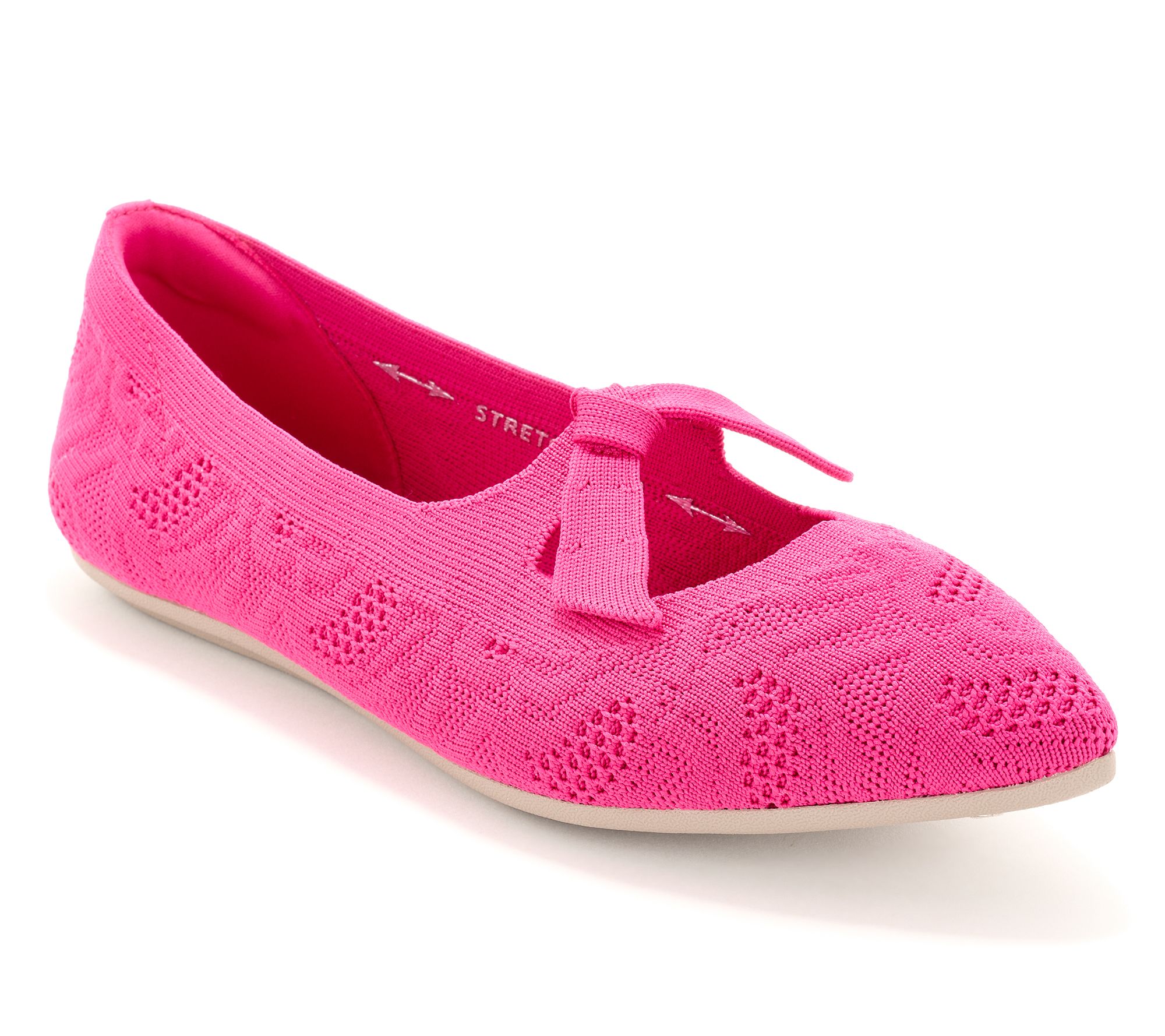 "As Is" Skechers Cleo Point Textured Knit RibbonKnot Flats-Lady Love