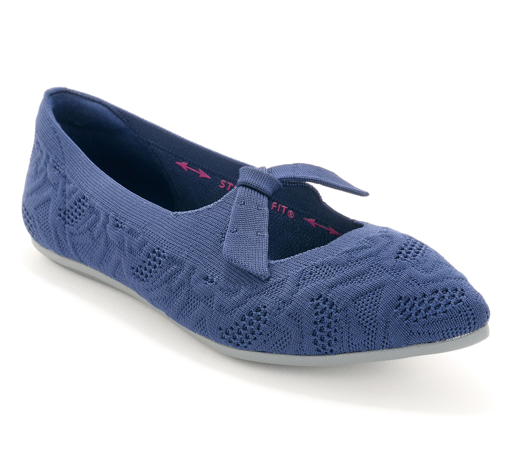 "As Is" Skechers Cleo Point Textured Knit RibbonKnot Flats-Lady Love