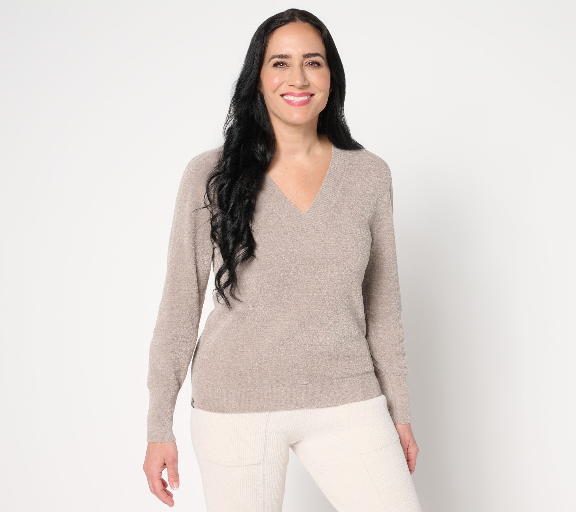 "As Is" Barefoot Dreams CozyChic Ultra Lite V-Neck Pullover
