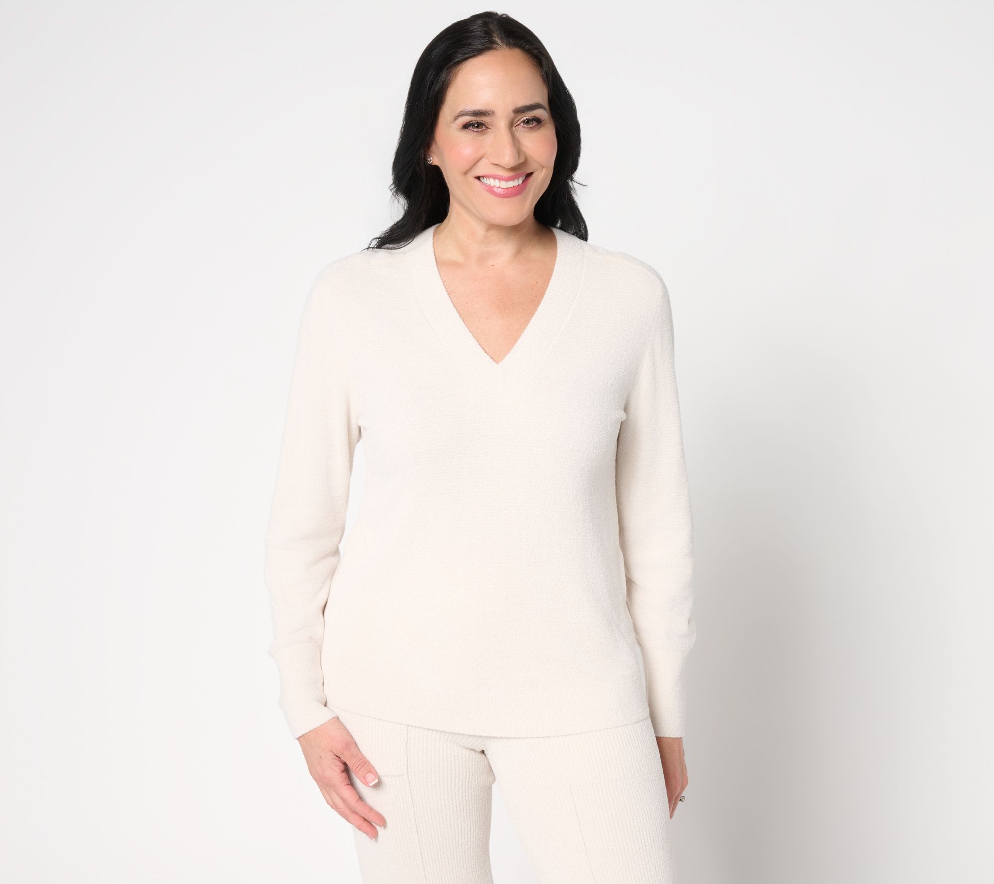 "As Is" Barefoot Dreams CozyChic Ultra Lite V-Neck Pullover