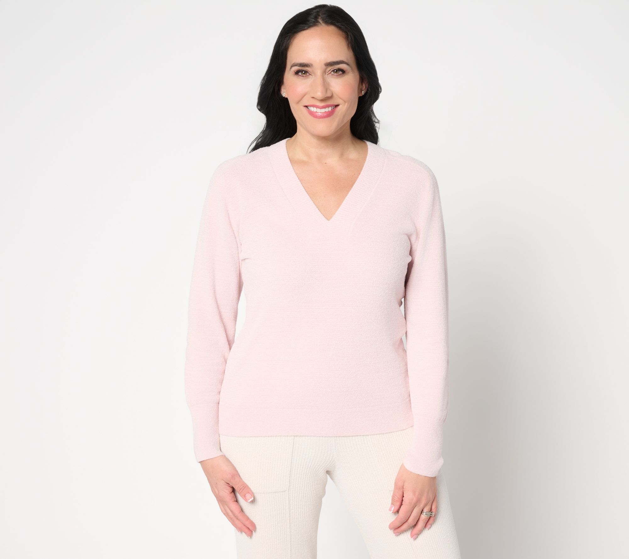 "As Is" Barefoot Dreams CozyChic Ultra Lite V-Neck Pullover