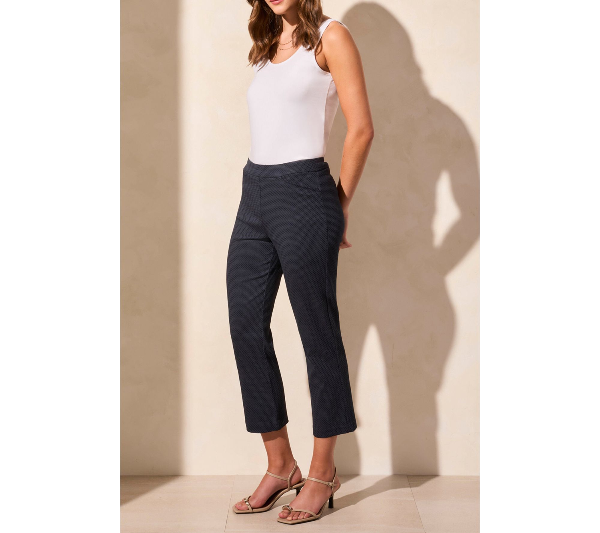 Tribal Diamond Jacquard Bengaline Pull-On KickFlare Capri