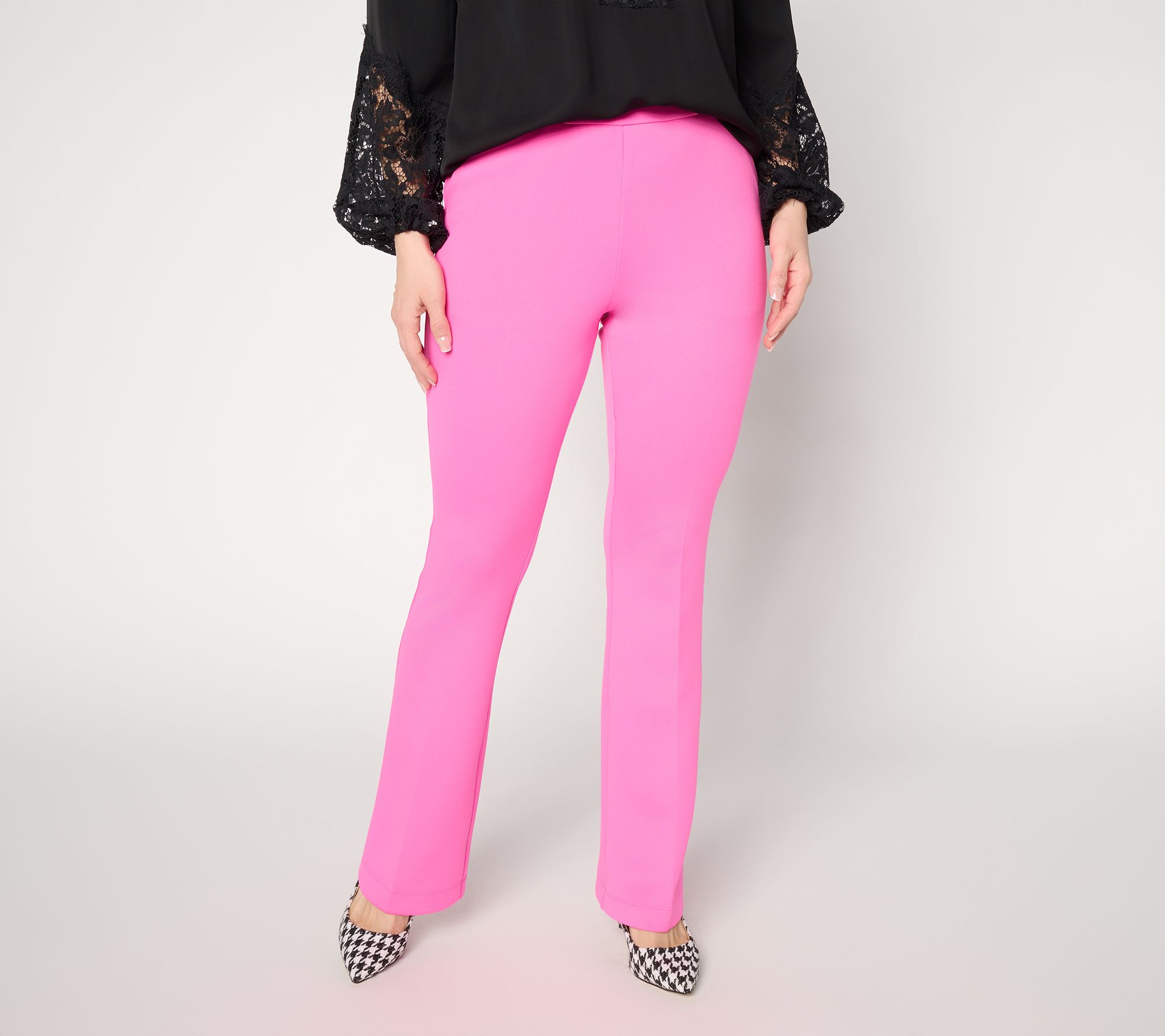 Mally Roncal Petite Techno Scuba Full Length Bootcut Pants