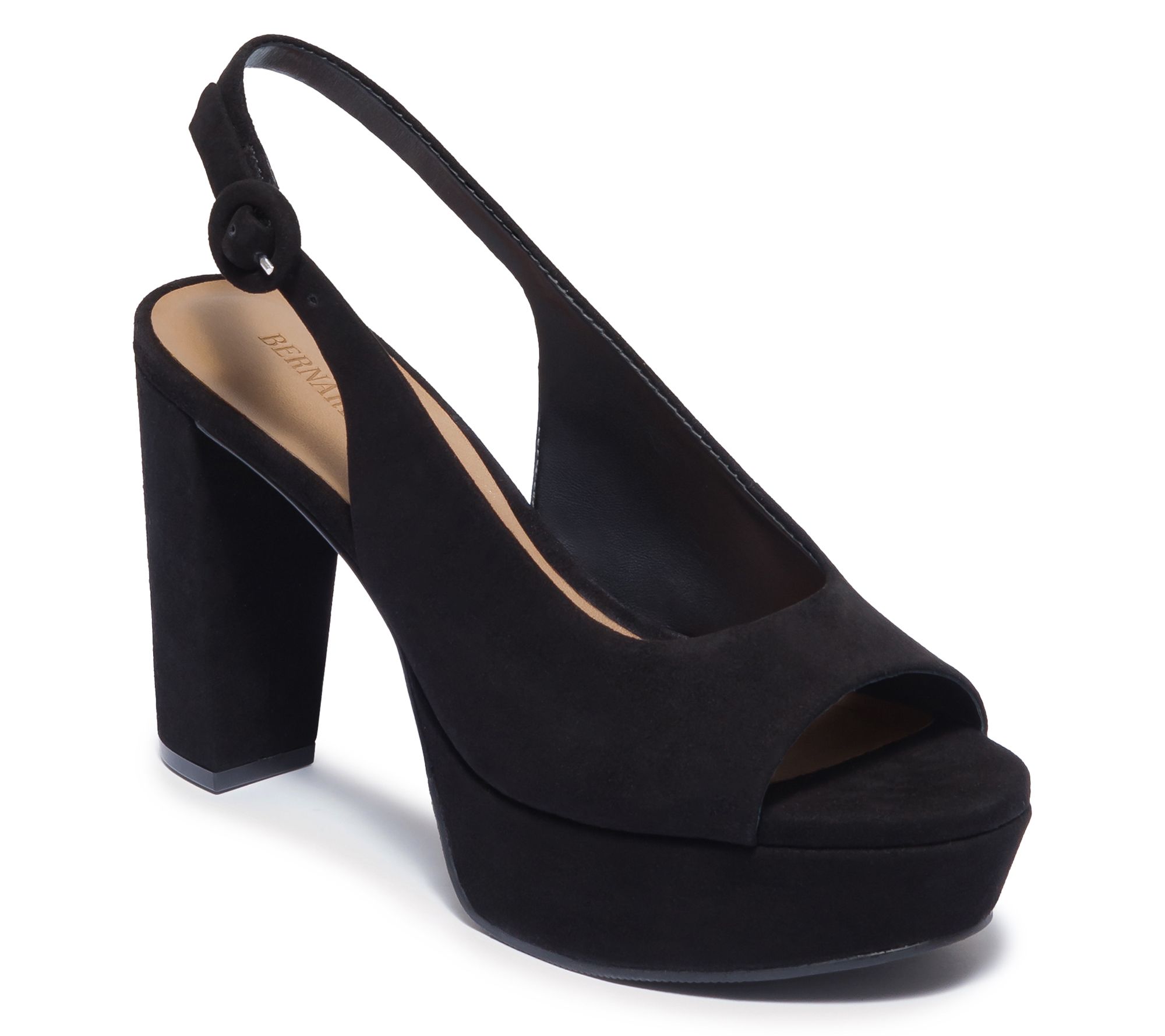 Bernardo Leather Peep Toe Platform Heel - Vega