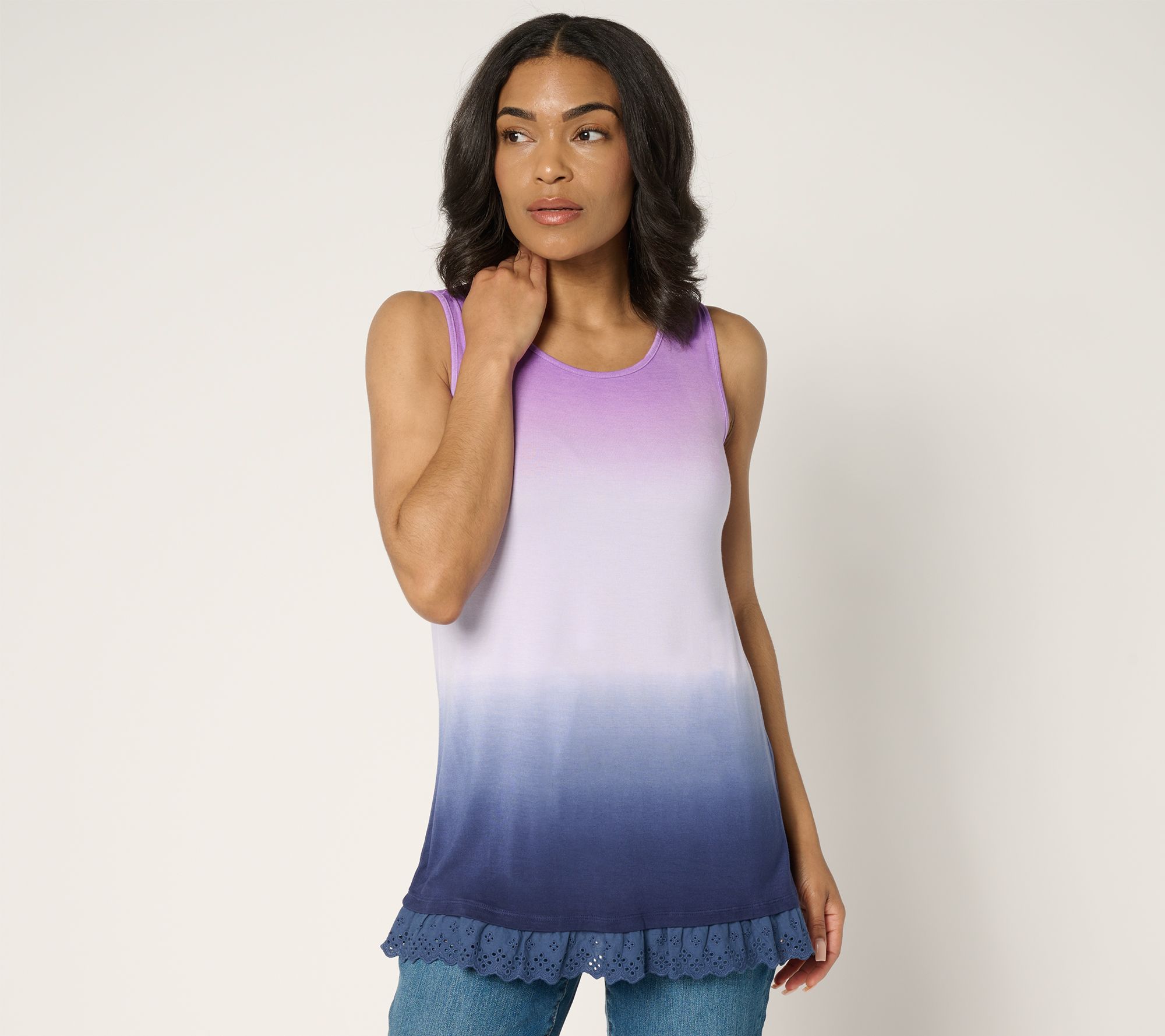 "As Is" LOGO Layers by Lori Goldstein Knit Ombre Tank