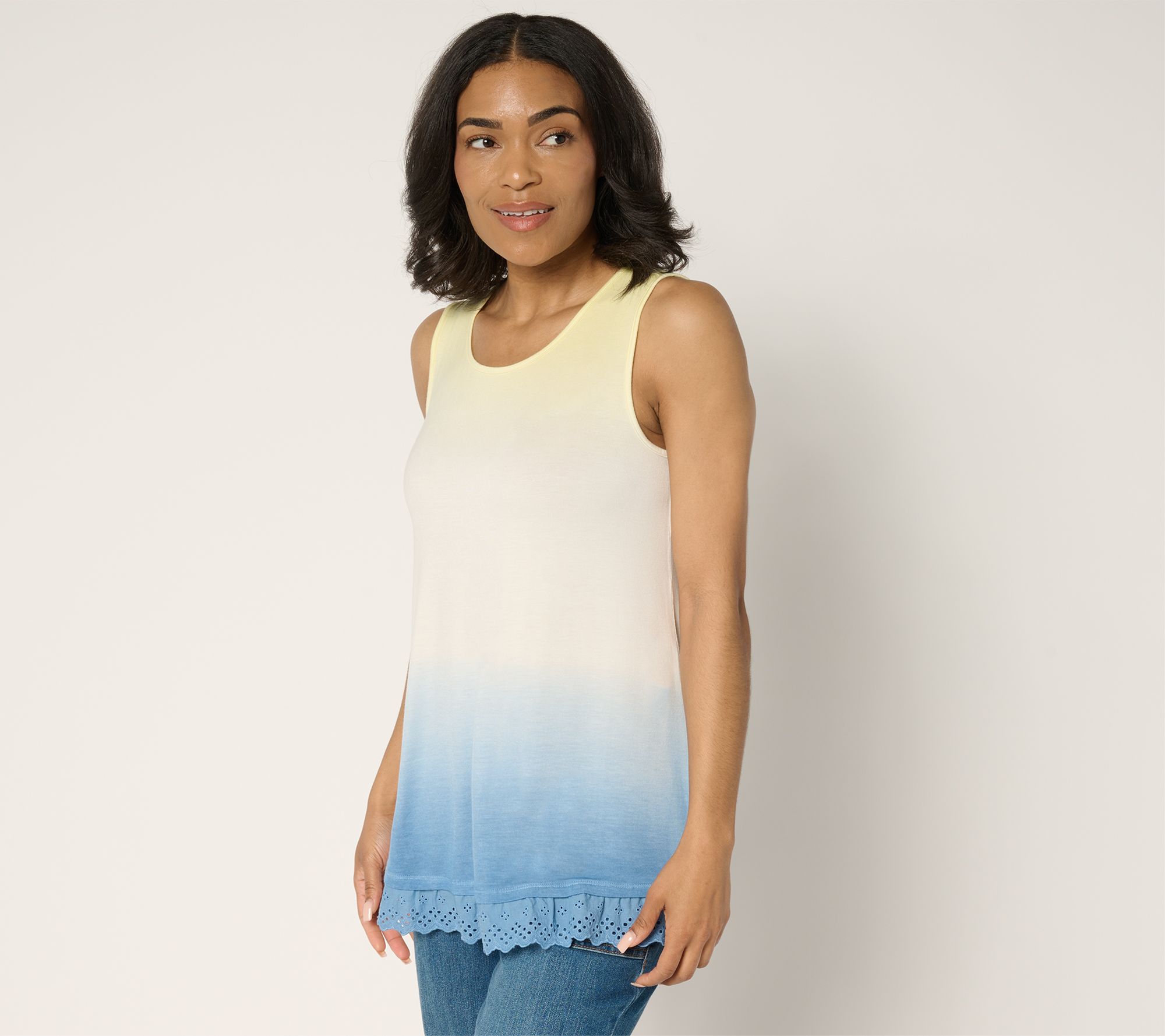 "As Is" LOGO Layers by Lori Goldstein Knit Ombre Tank